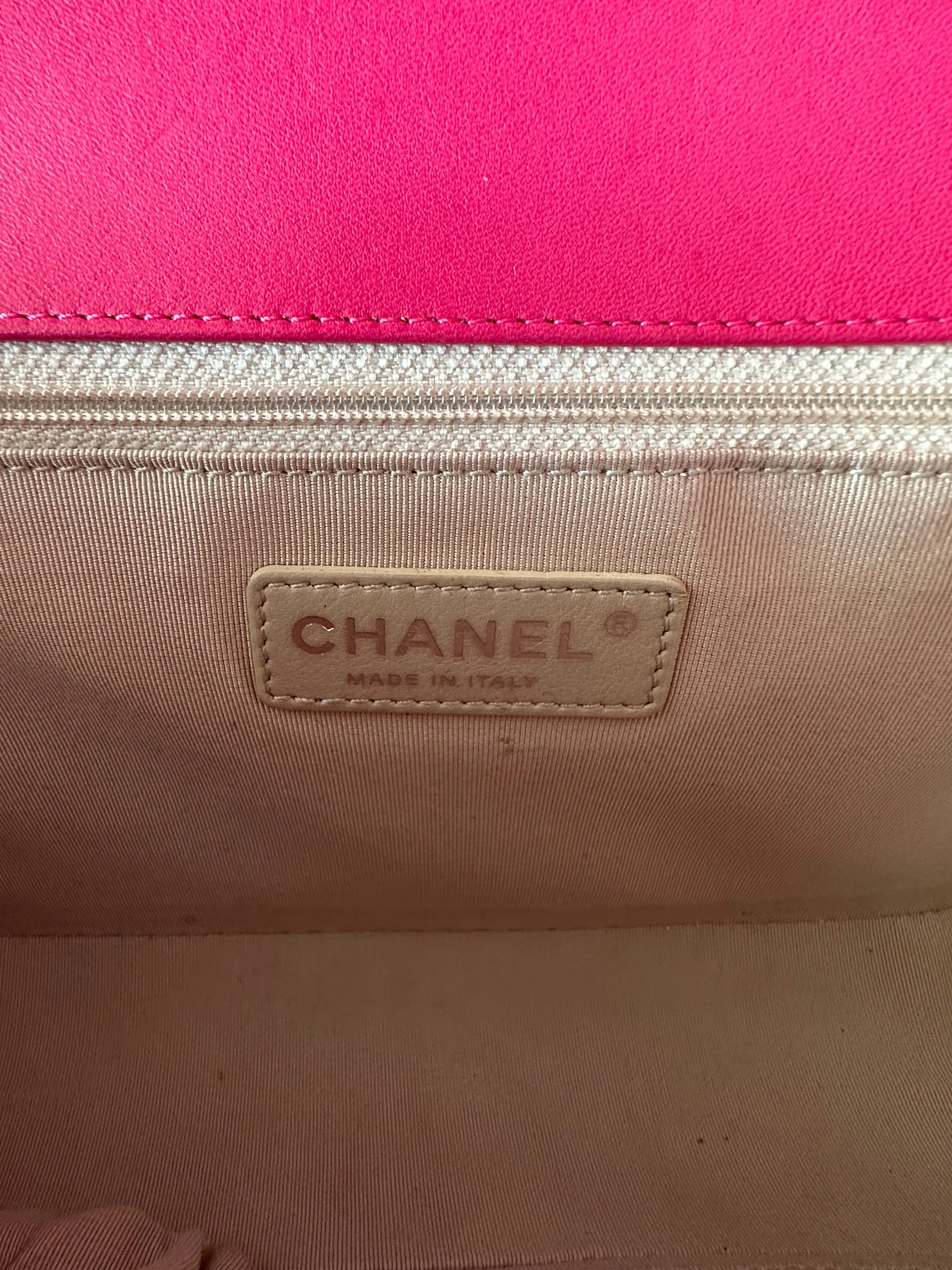 Chanel Hot Pink Quilted Lambskin Medium Boy Bag