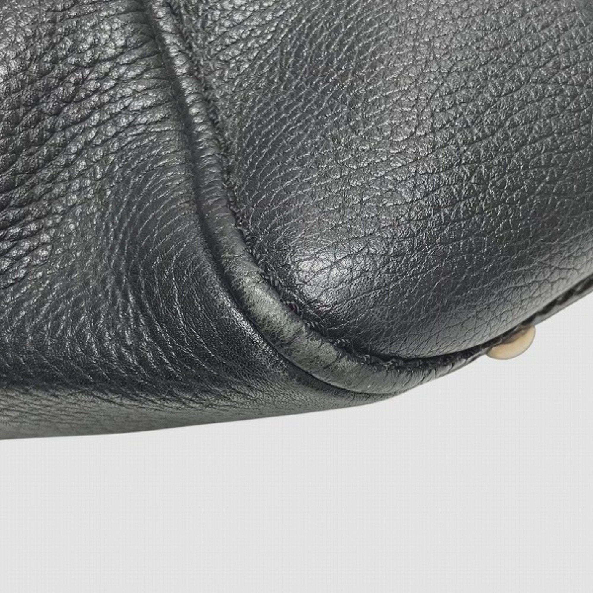Chanel Leather Boston Bag Shoulder Bag (Pre-Owned)