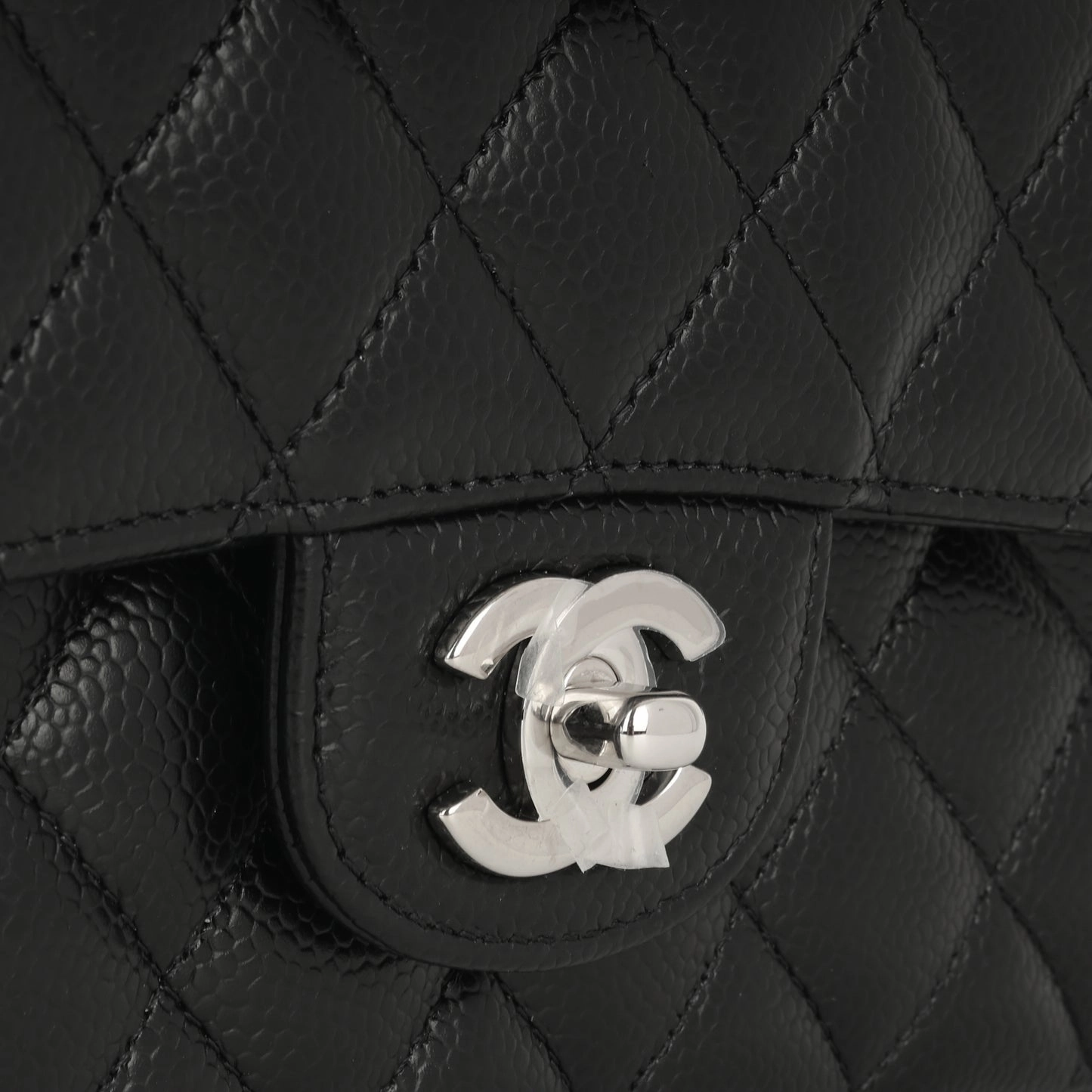 Chanel Medium Classic Flap Black Caviar SHW Plaque Series
