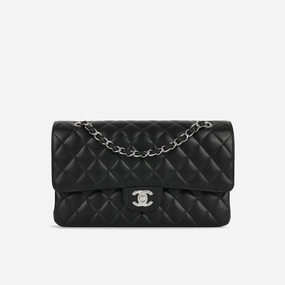 Chanel Medium Classic Flap Black Caviar SHW Plaque Series