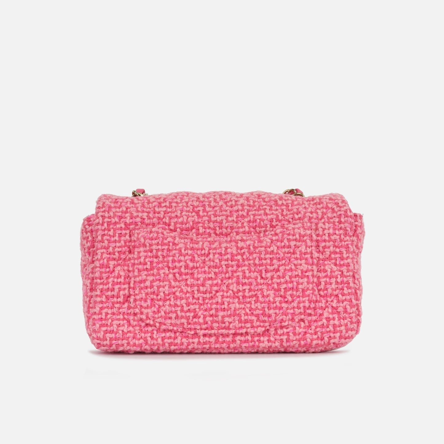 Chanel Mini Rectangular Flap Bag Mixed Pink Tweed