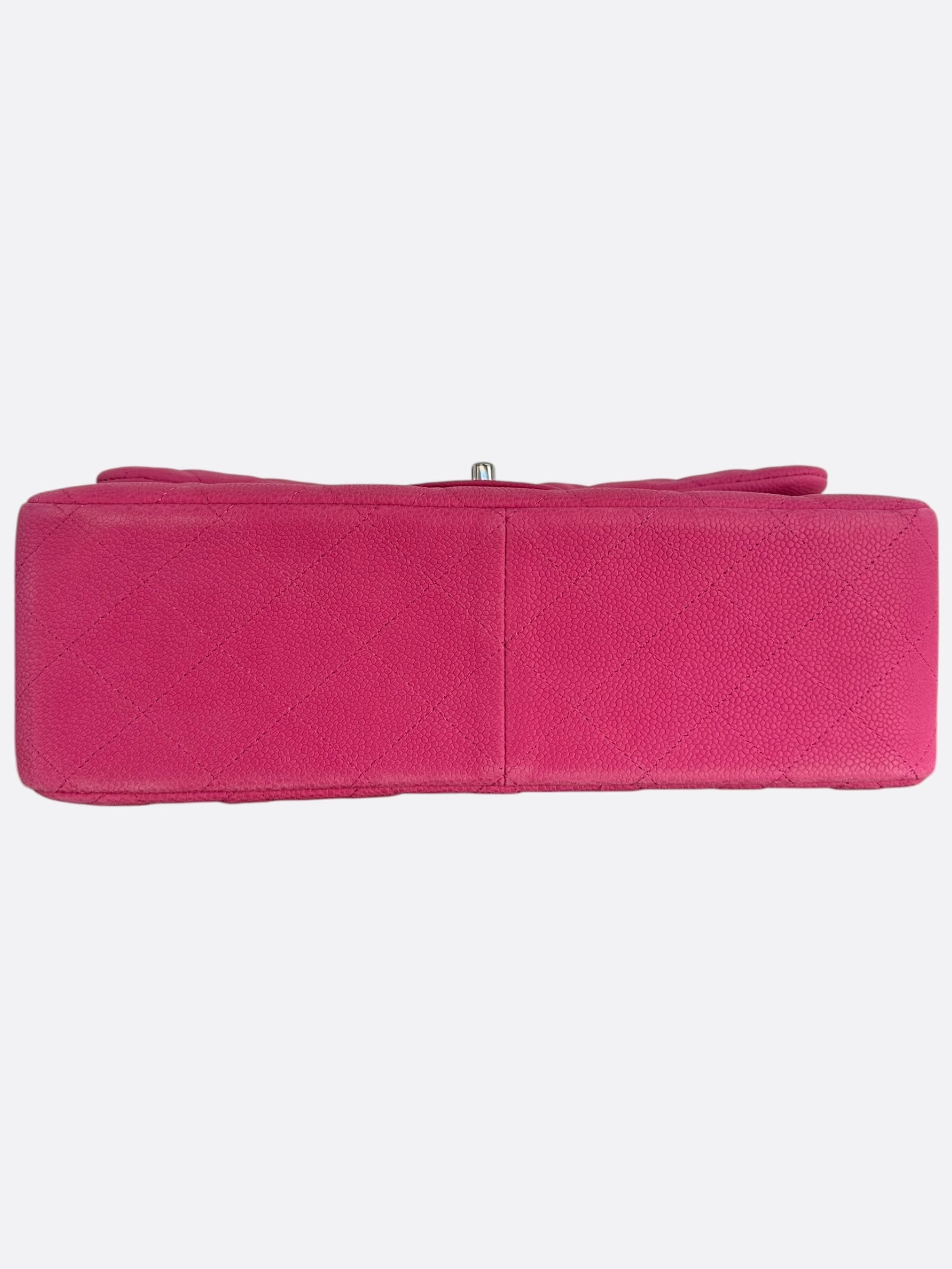 Chanel Pink Suede Caviar Quilted Medium Flap Bag
