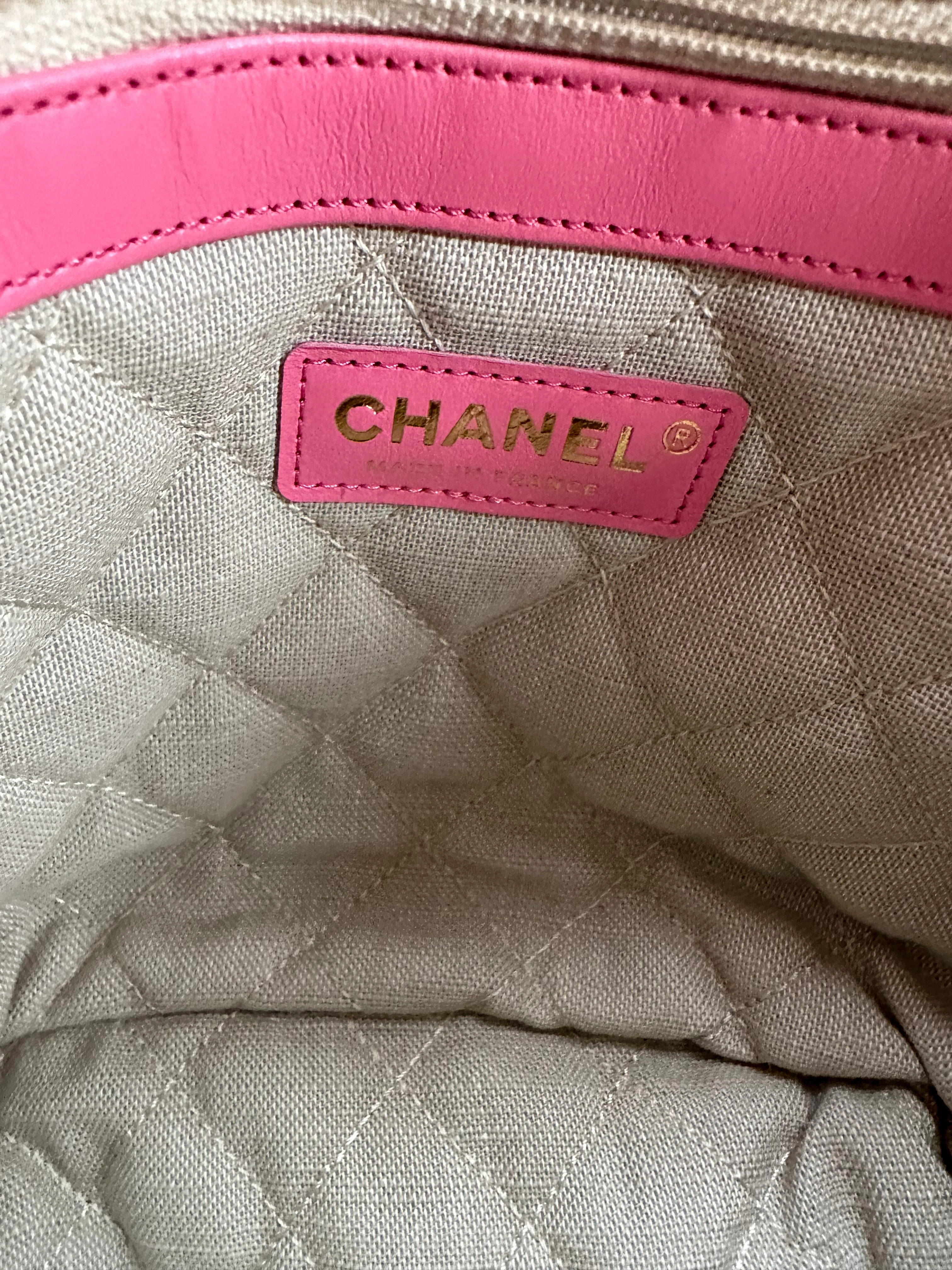 Chanel Pink Woven Small Tote Bag