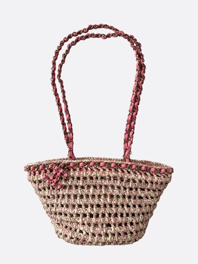 Chanel Pink Woven Small Tote Bag