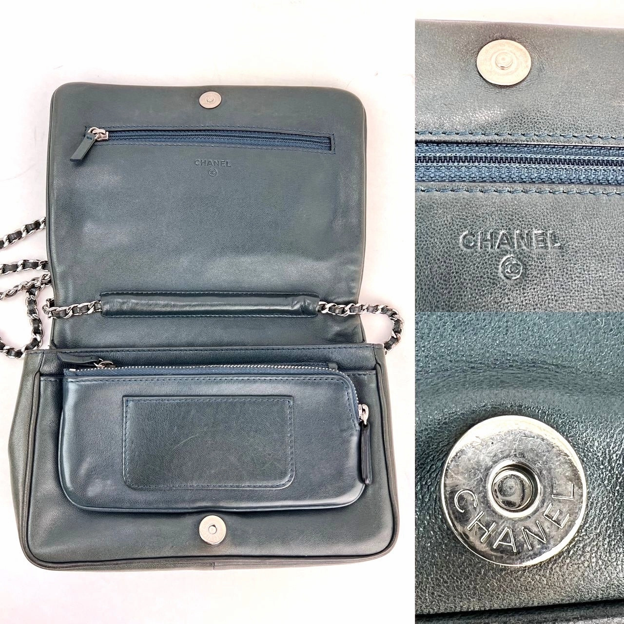 Chanel Quilted Lambskin Stitched Wallet on a Chain Crossbody Bag