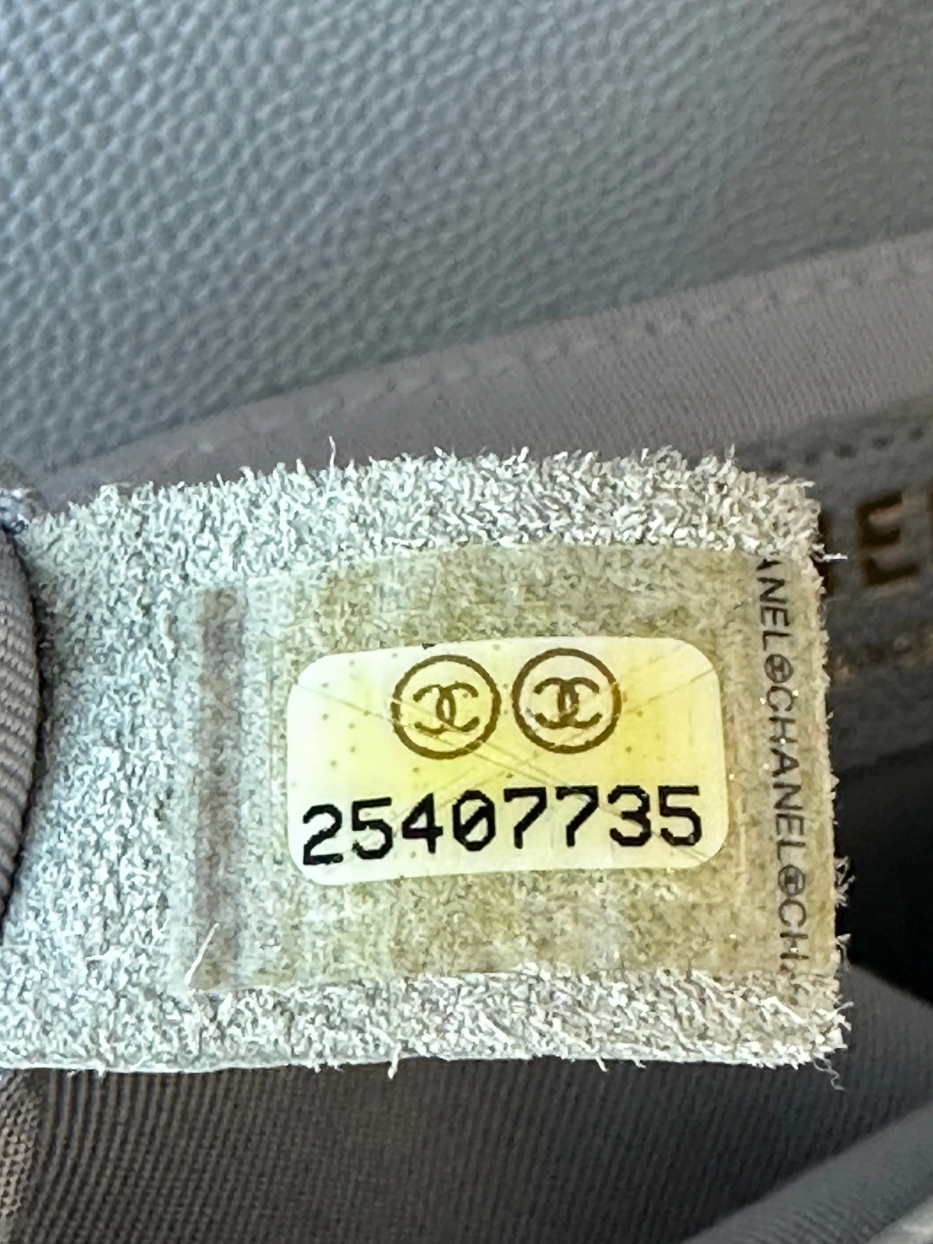 Chanel Quilted Light Grey Caviar Medium Boy Bag