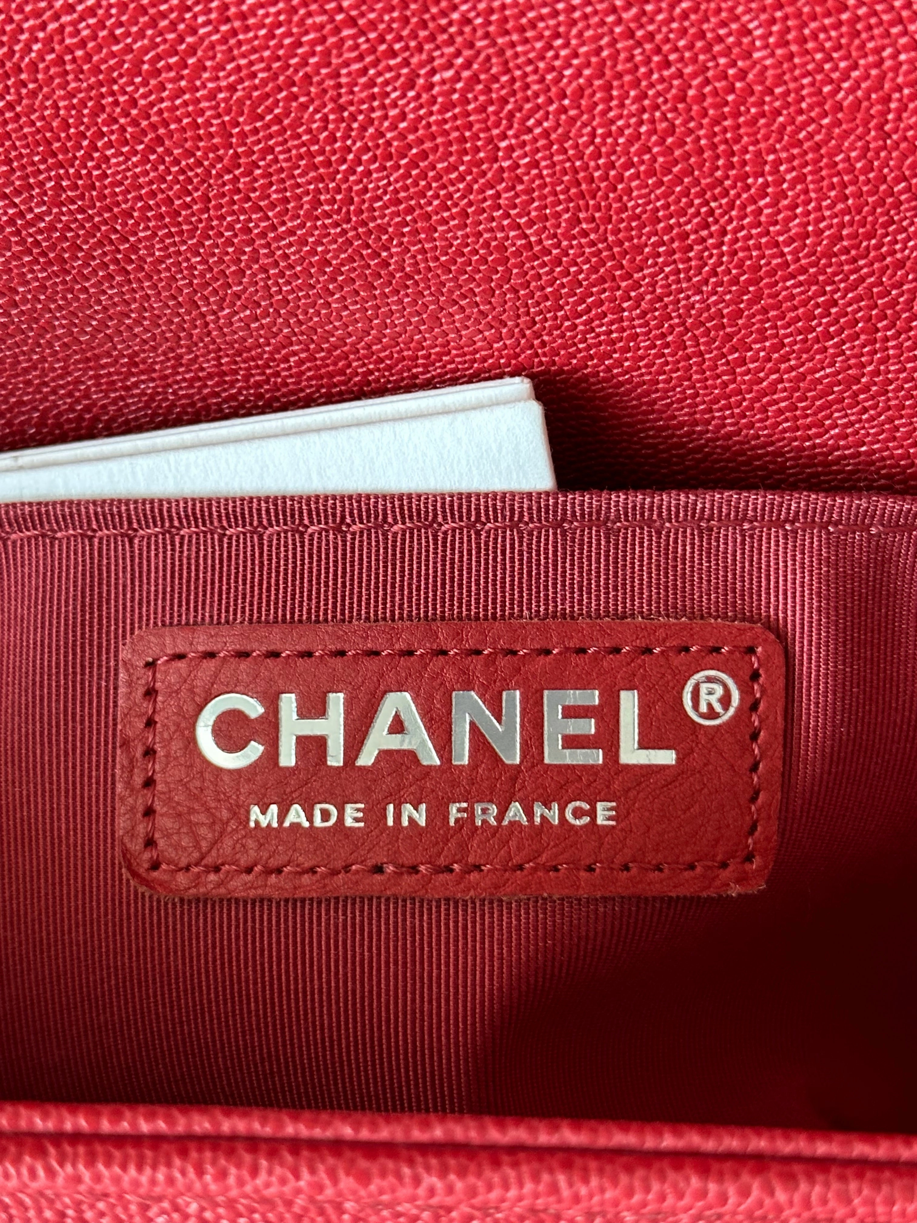 Chanel Red Caviar Small Boy Bag