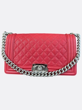 Chanel Red Caviar Small Boy Bag
