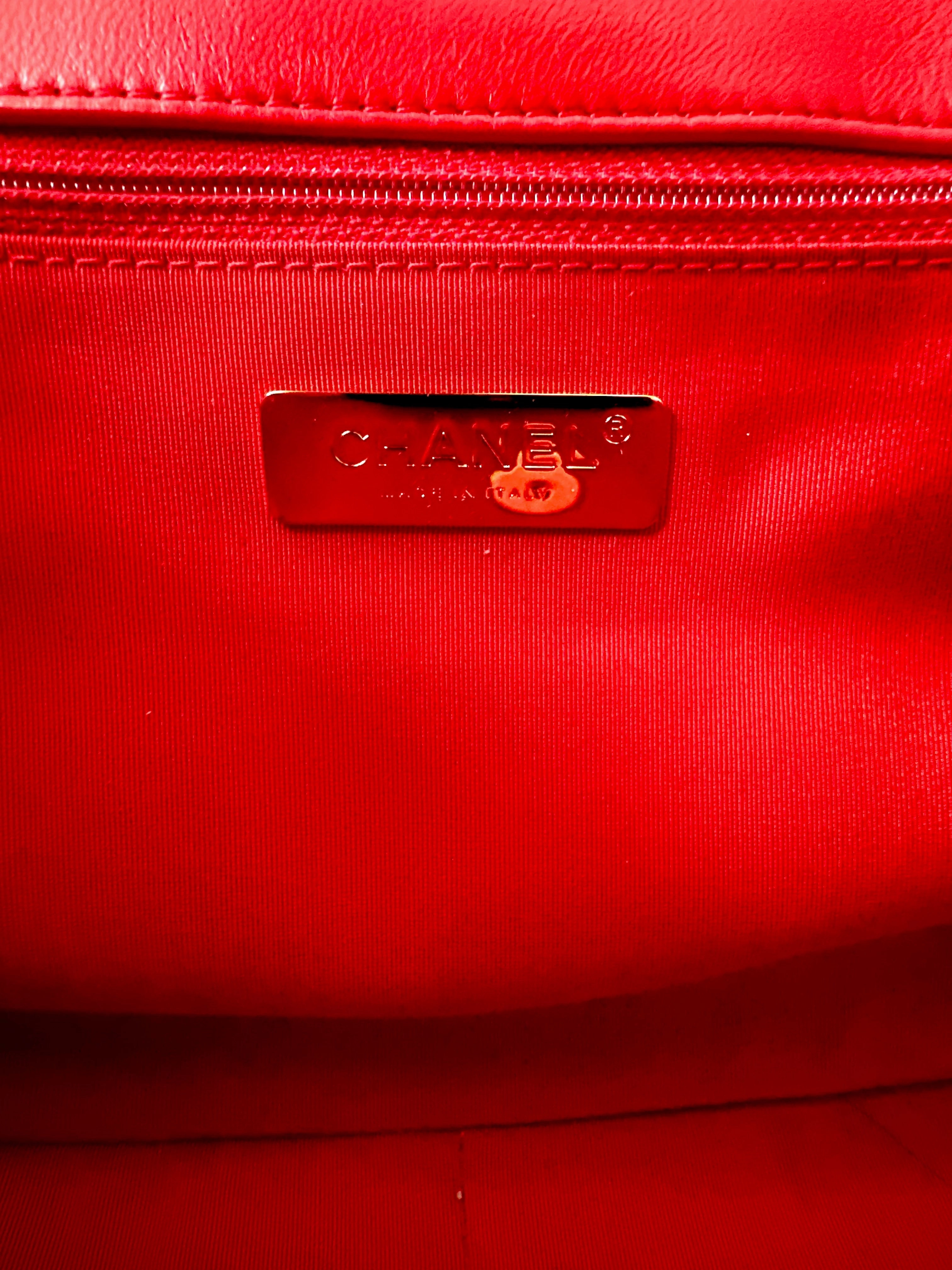 Chanel Red Large Jersey Maxi 19 Flap Bag