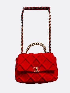 Chanel Red Large Jersey Maxi 19 Flap Bag