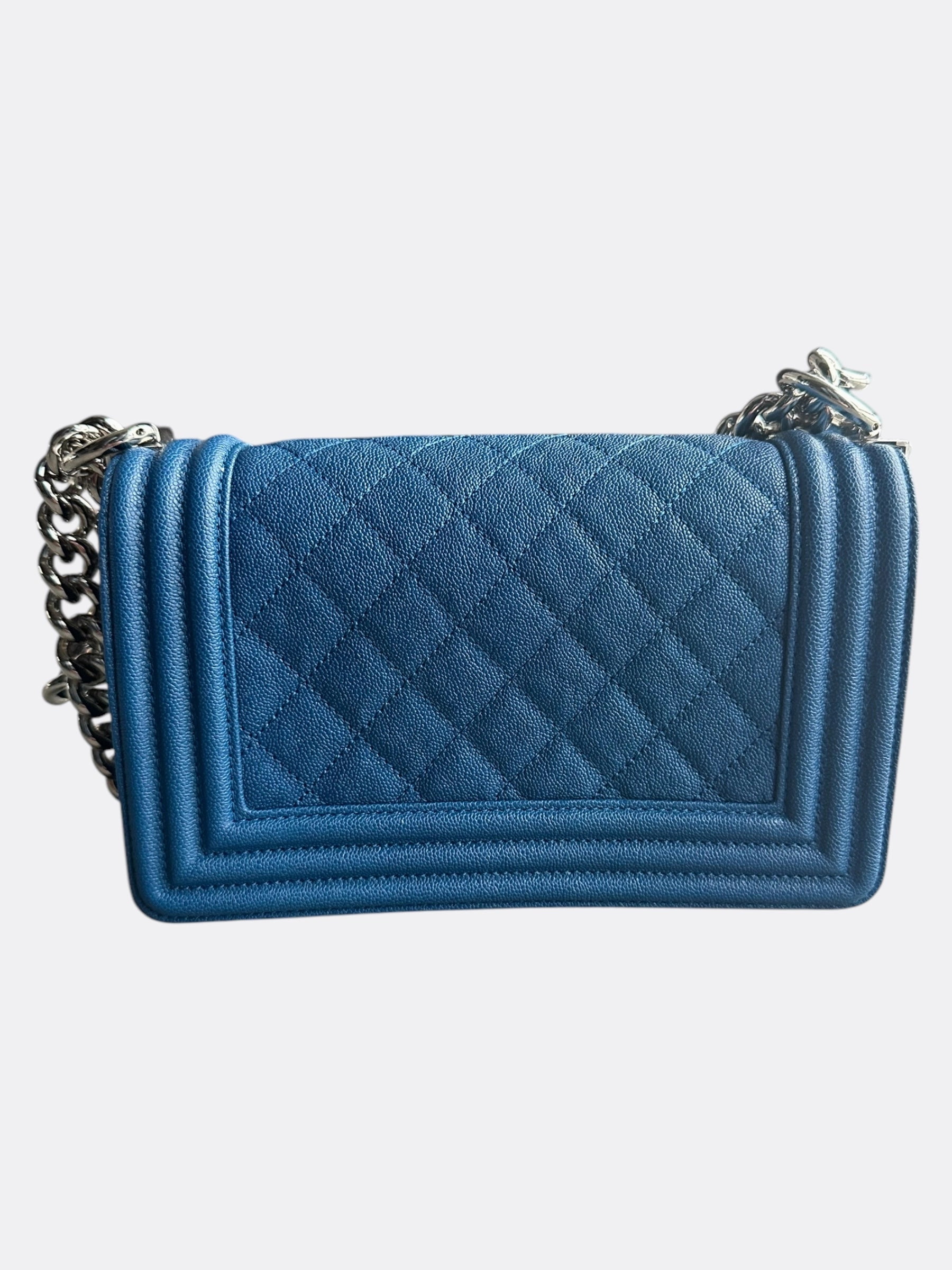 Chanel Royal Blue Caviar Small Boy Bag