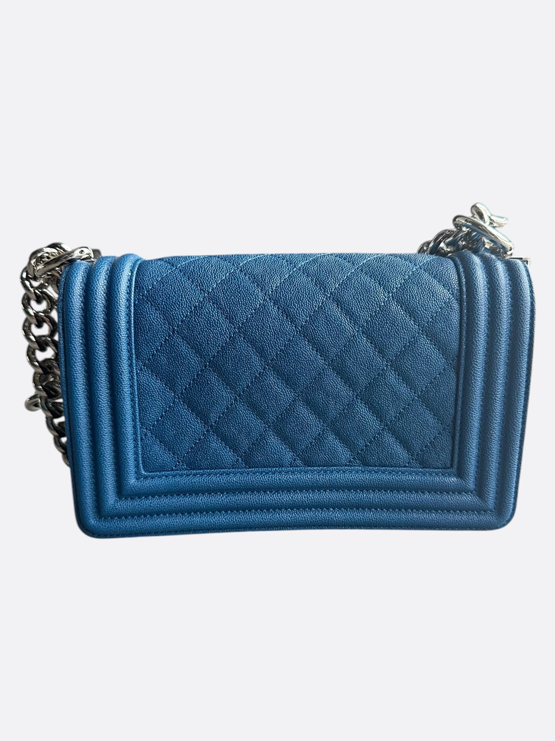 Chanel Royal Blue Caviar Small Boy Bag