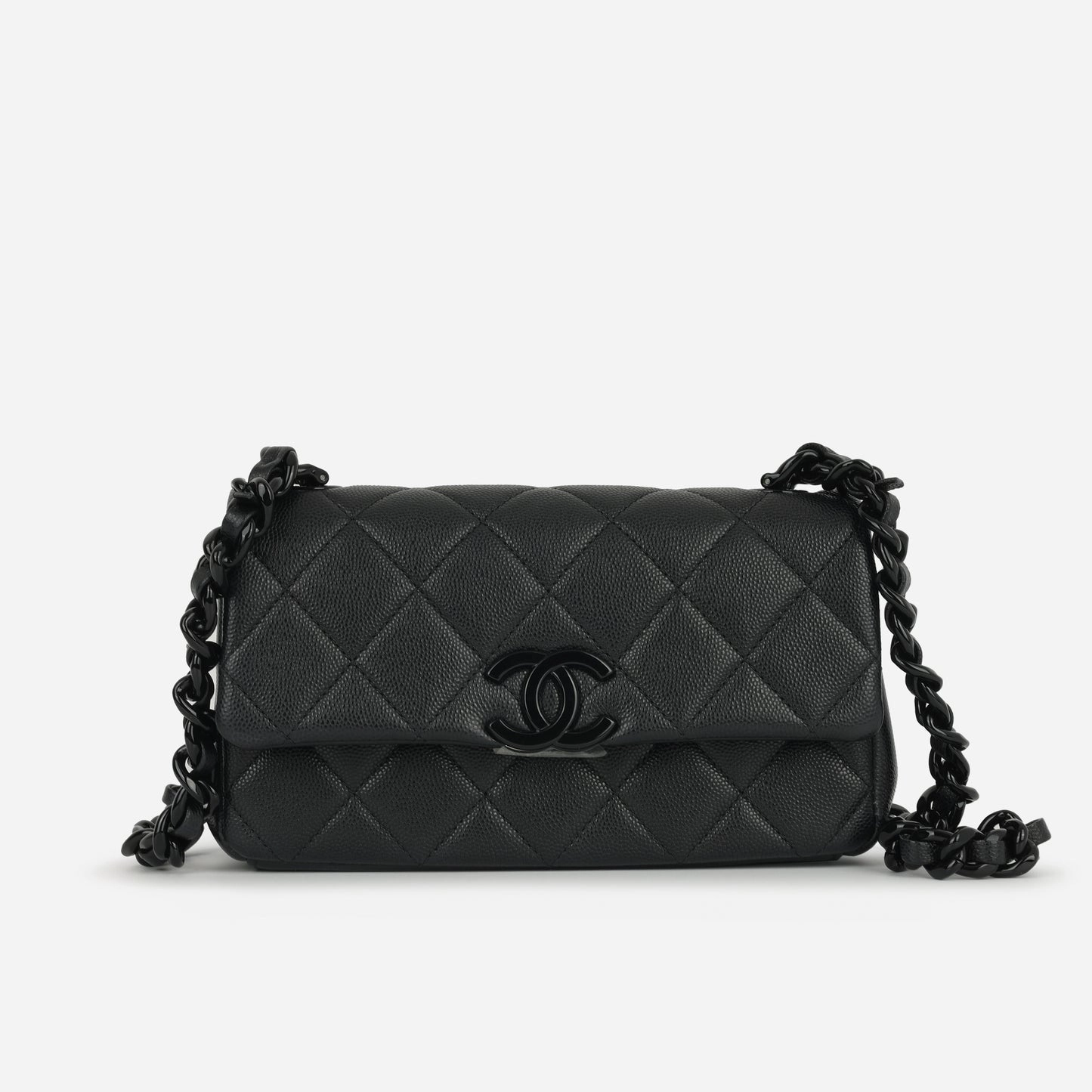 Chanel Seasonal Mini Flap Black Quilted Caviar CGHW