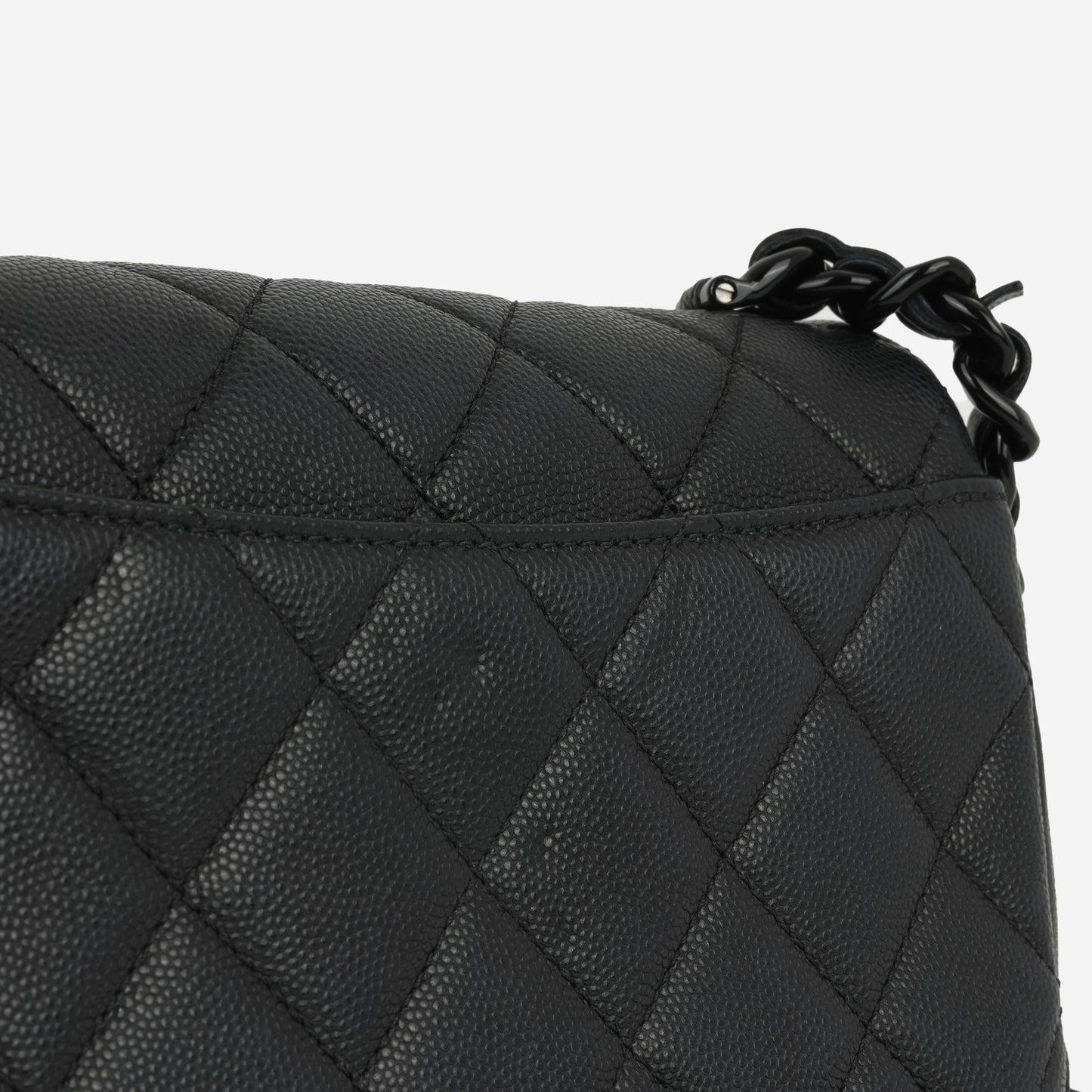 Chanel Seasonal Mini Flap Black Quilted Caviar CGHW