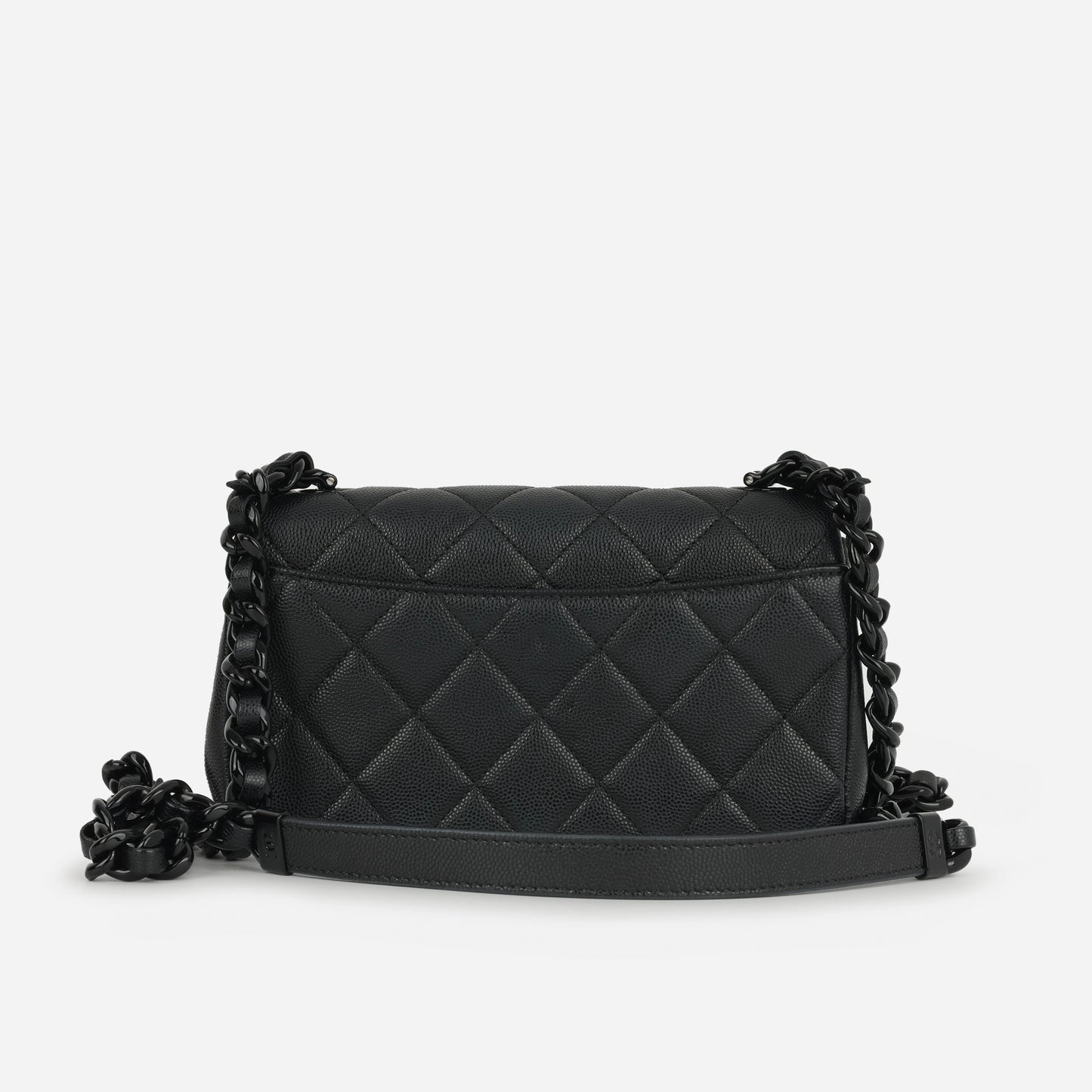 Chanel Seasonal Mini Flap Black Quilted Caviar CGHW