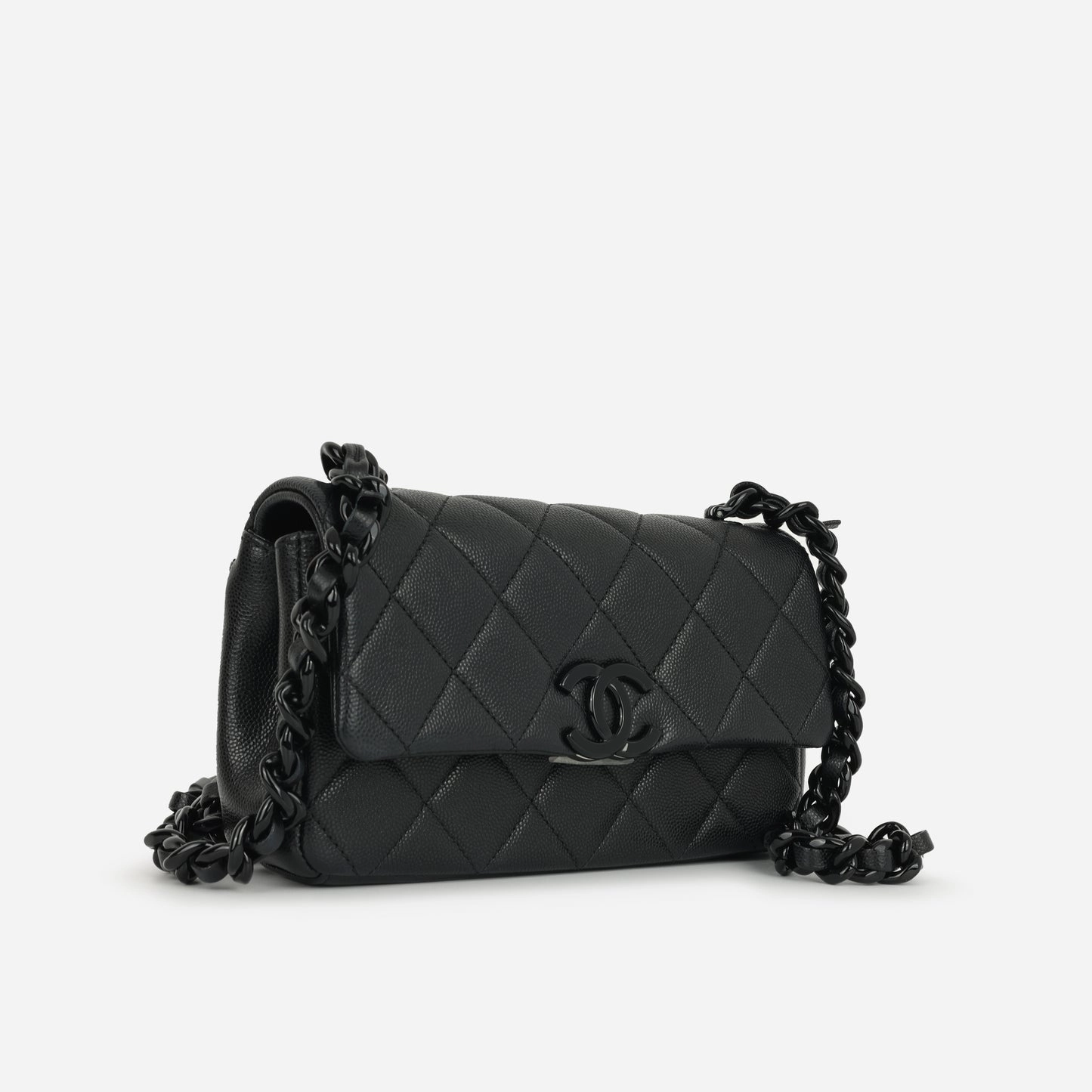 Chanel Seasonal Mini Flap Black Quilted Caviar CGHW