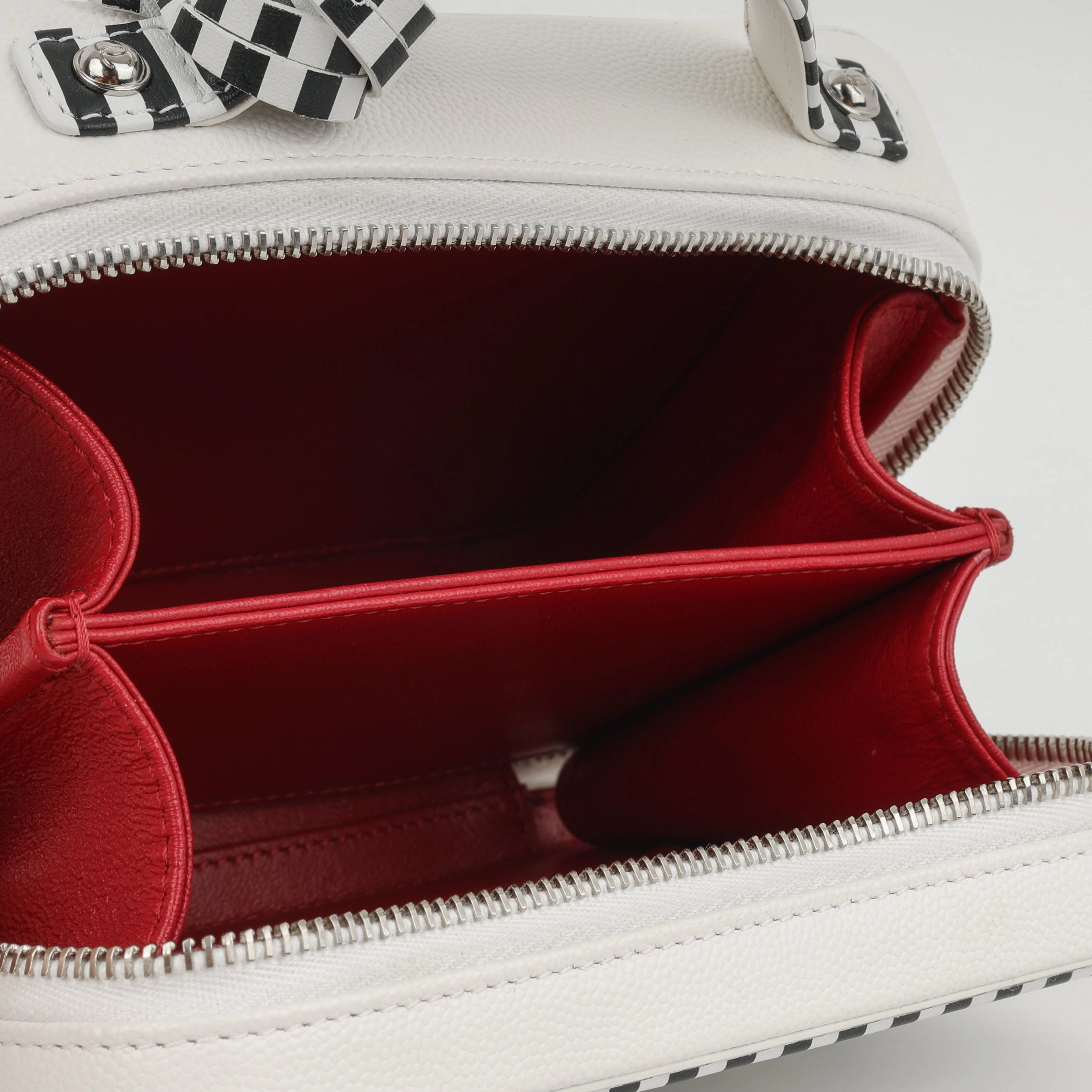 Chanel Striped Small Filigree CC Vanity Case