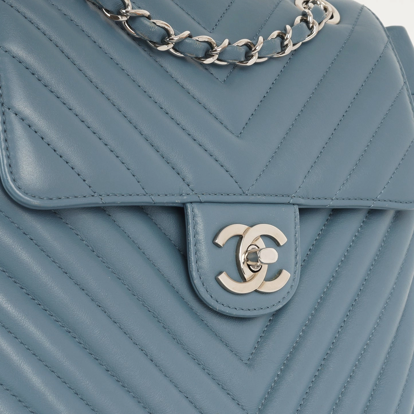 Chanel Urban Spirit Backpack Blue Lambskin SHW