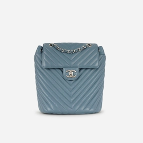 Chanel Urban Spirit Backpack Blue Lambskin SHW