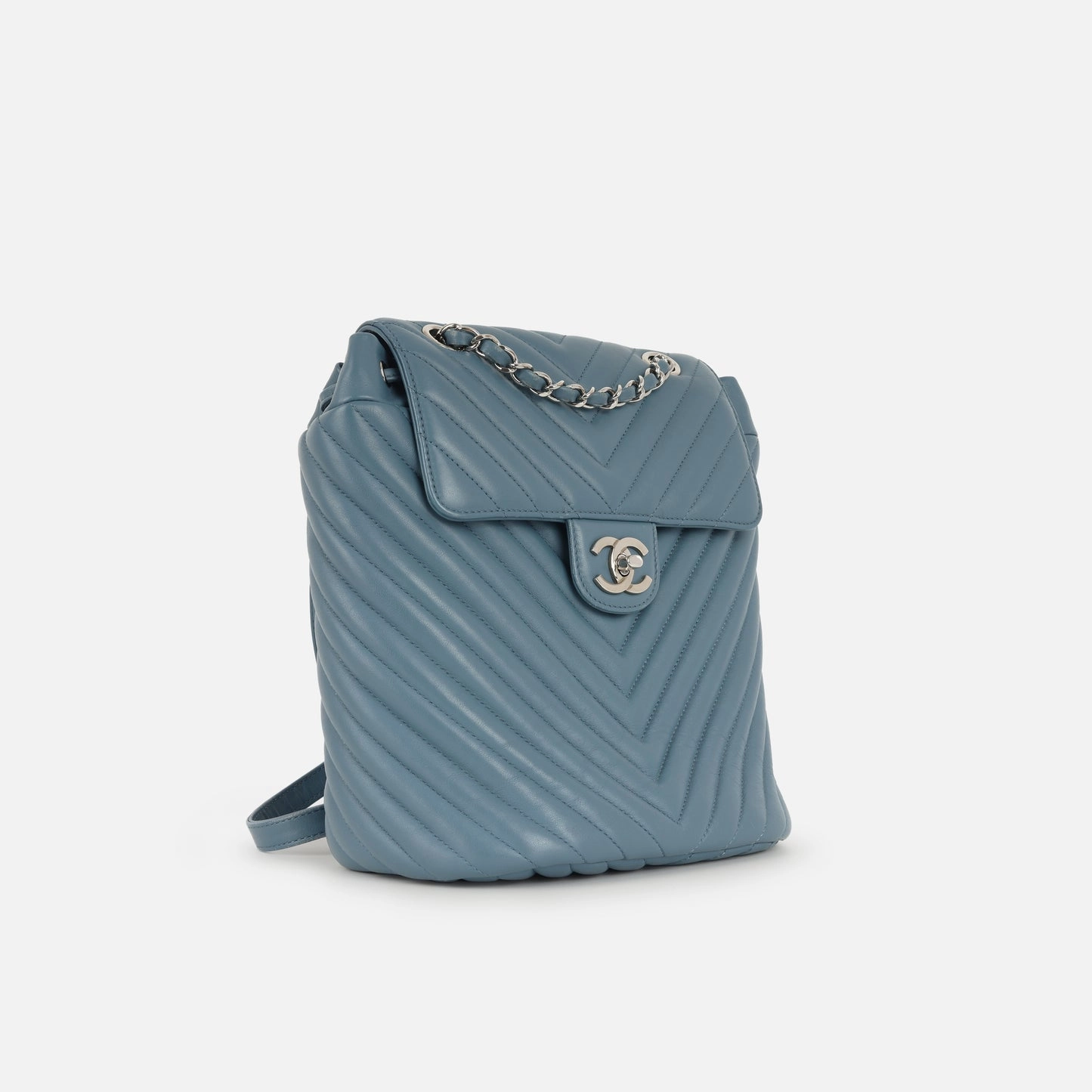 Chanel Urban Spirit Backpack Blue Lambskin SHW