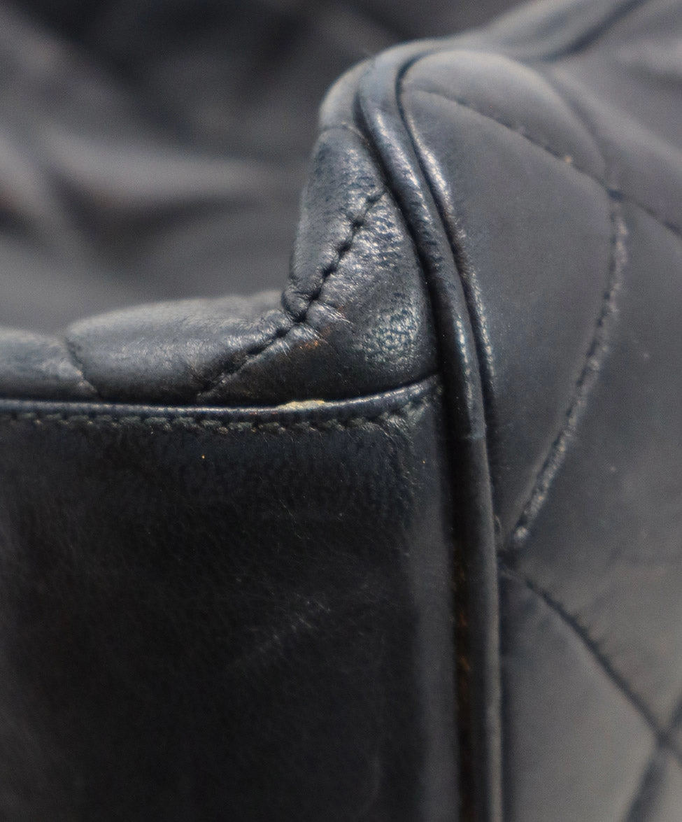 Chanel Vintage Black Quilted Leather Shoulder Bag