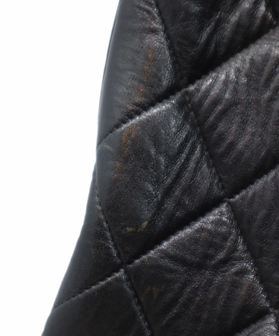 Chanel Vintage Black Quilted Leather Shoulder Bag
