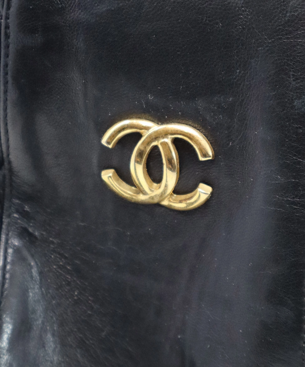 Chanel Vintage Black Quilted Leather Shoulder Bag