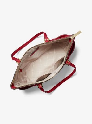 Charlotte Large Saffiano Leather Top-Zip Tote Bag