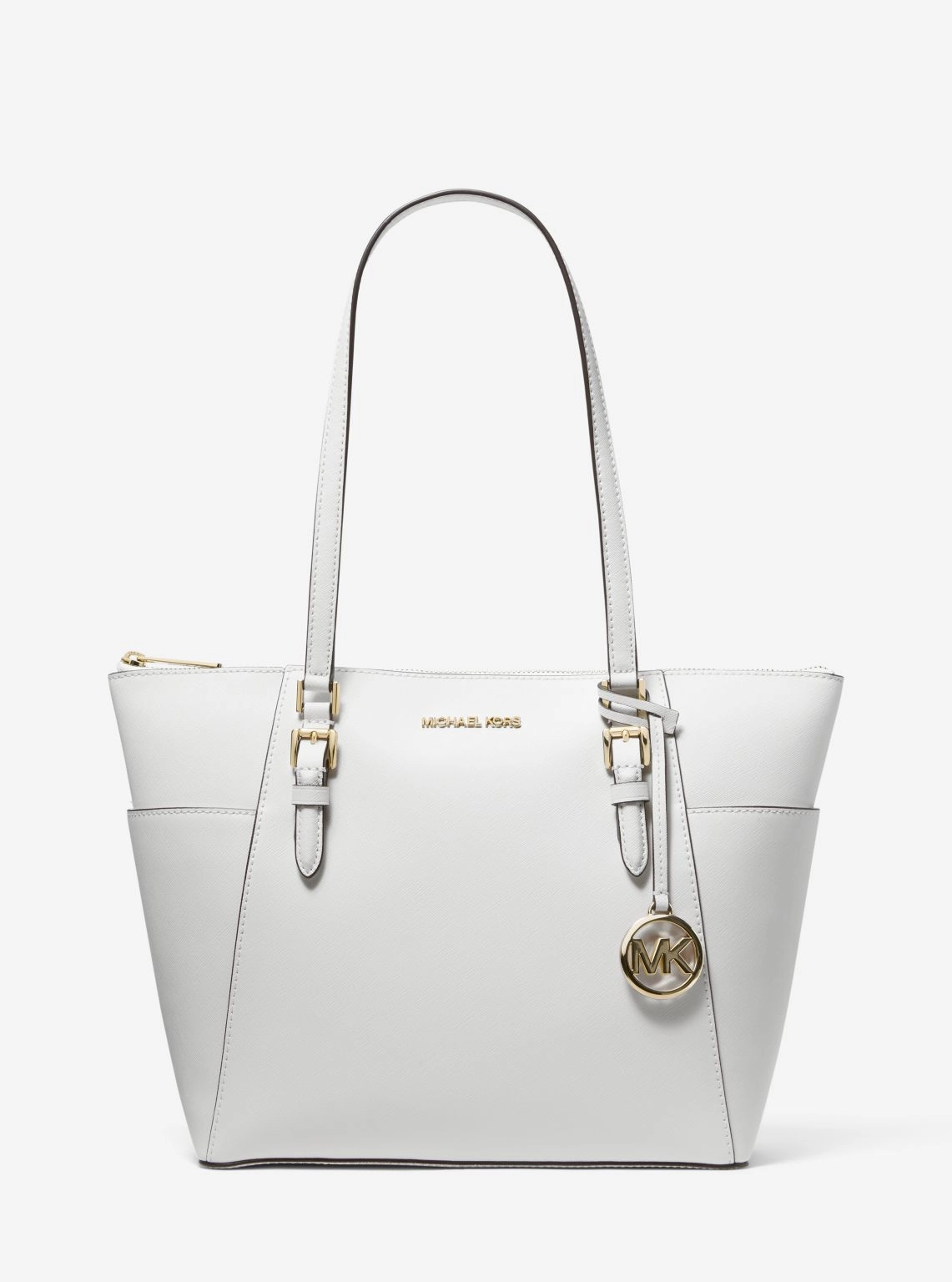 Charlotte Large Saffiano Leather Top-Zip Tote Bag