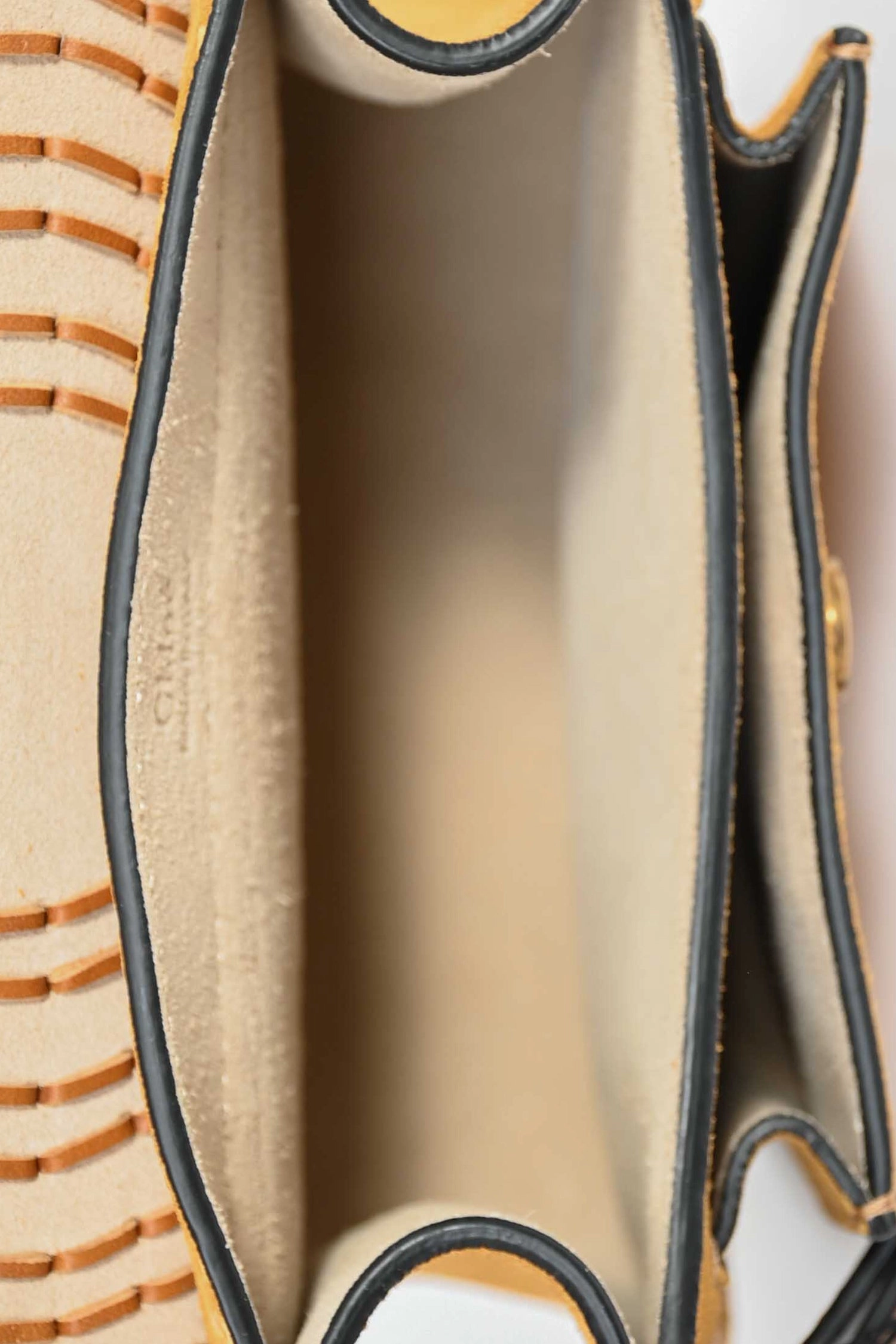 Chloe Mustard Suede/Leather Fringe Crossbody Bag