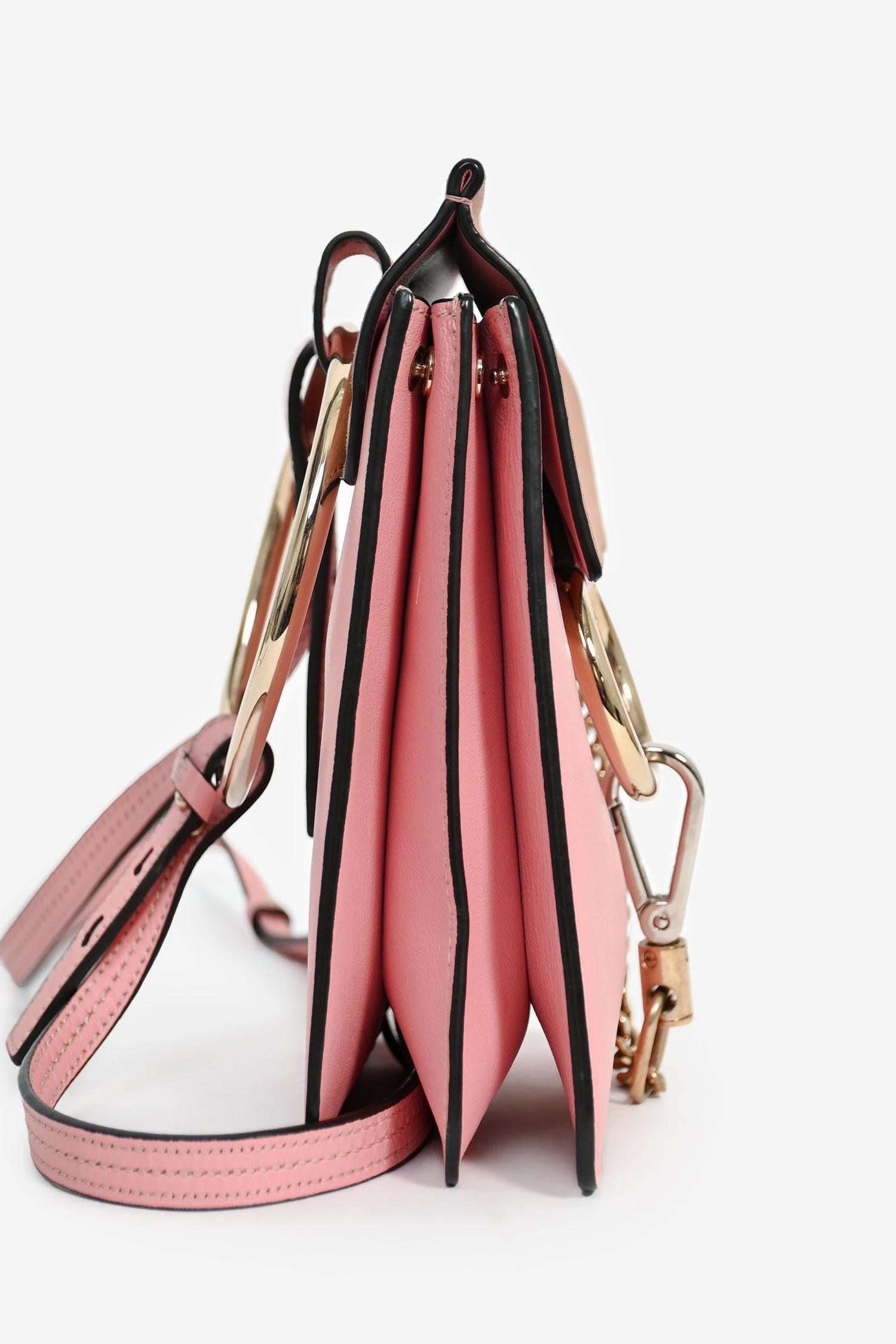 Chloe Pink Leather/Suede Mini Faye Bag
