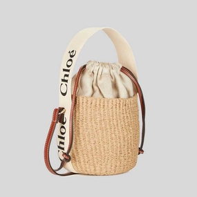 CHLOE Small Woody Basket In Natural Fibers White CHC22SS381G55101