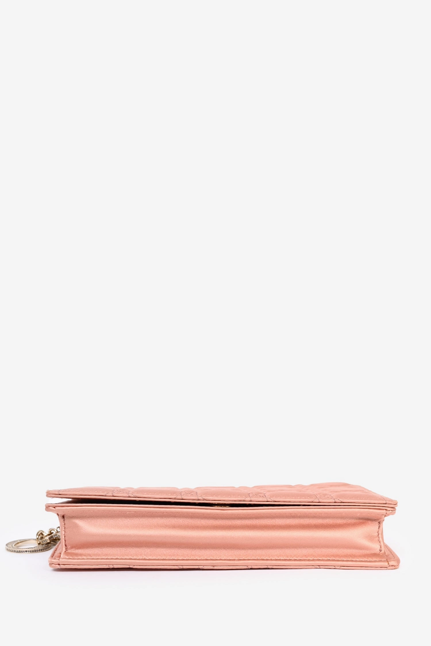Christian Dior 2019 Pink Satin Cannage Wallet on Chain