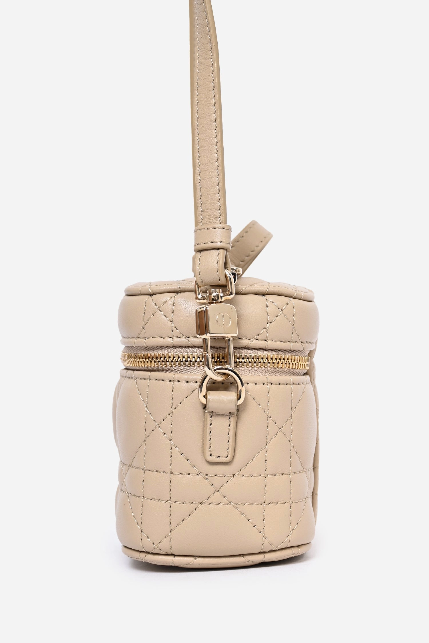 Christian Dior 2020 Taupe Cannage Leather Vanity Bag
