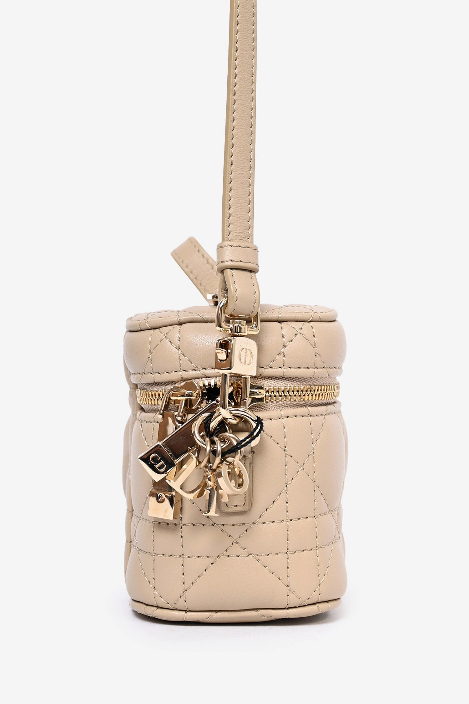 Christian Dior 2020 Taupe Cannage Leather Vanity Bag
