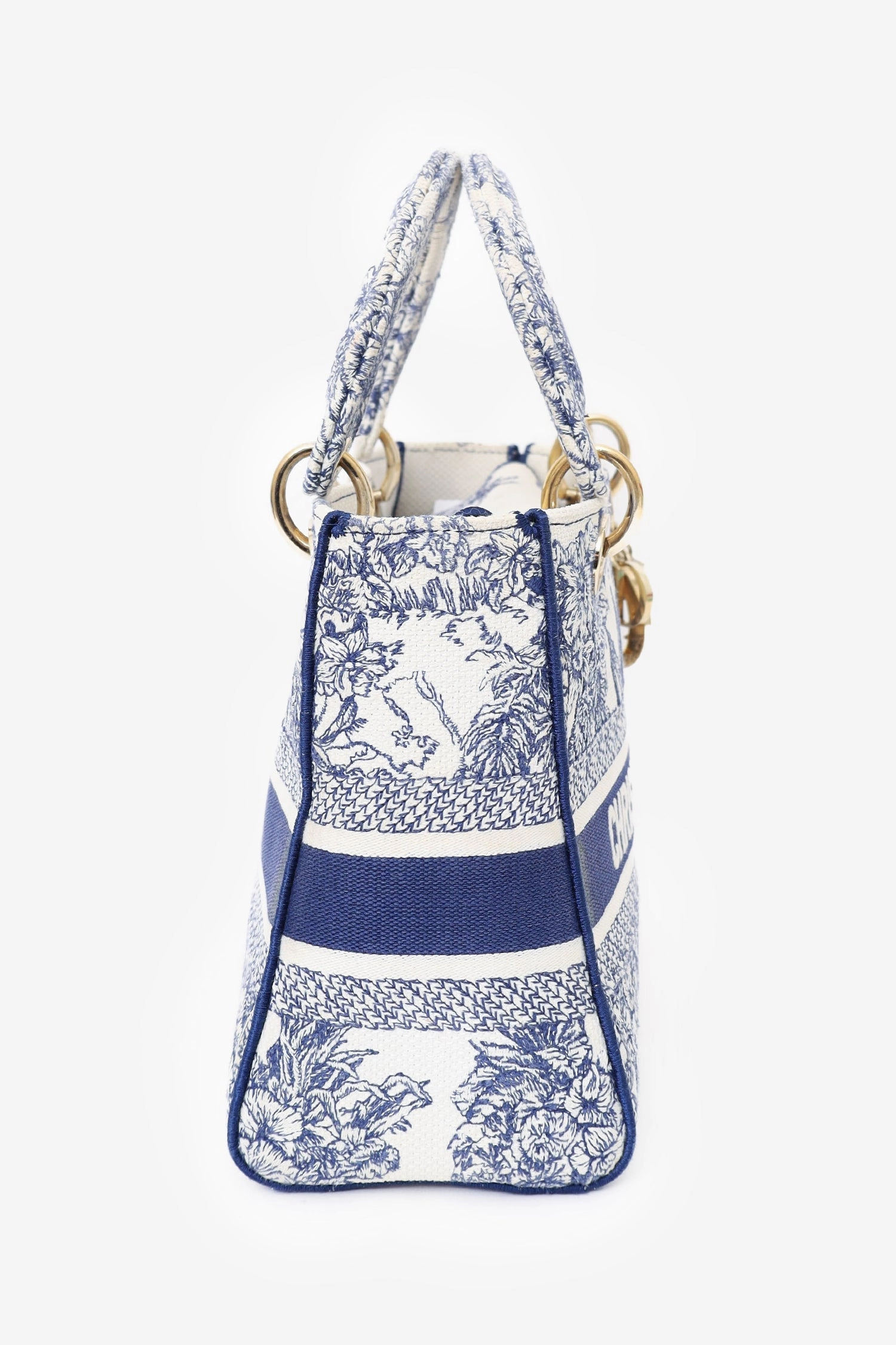 Christian Dior 2022 Blue/White Toile de Jouy 'Lady D-Lite' Top Handle with Strap