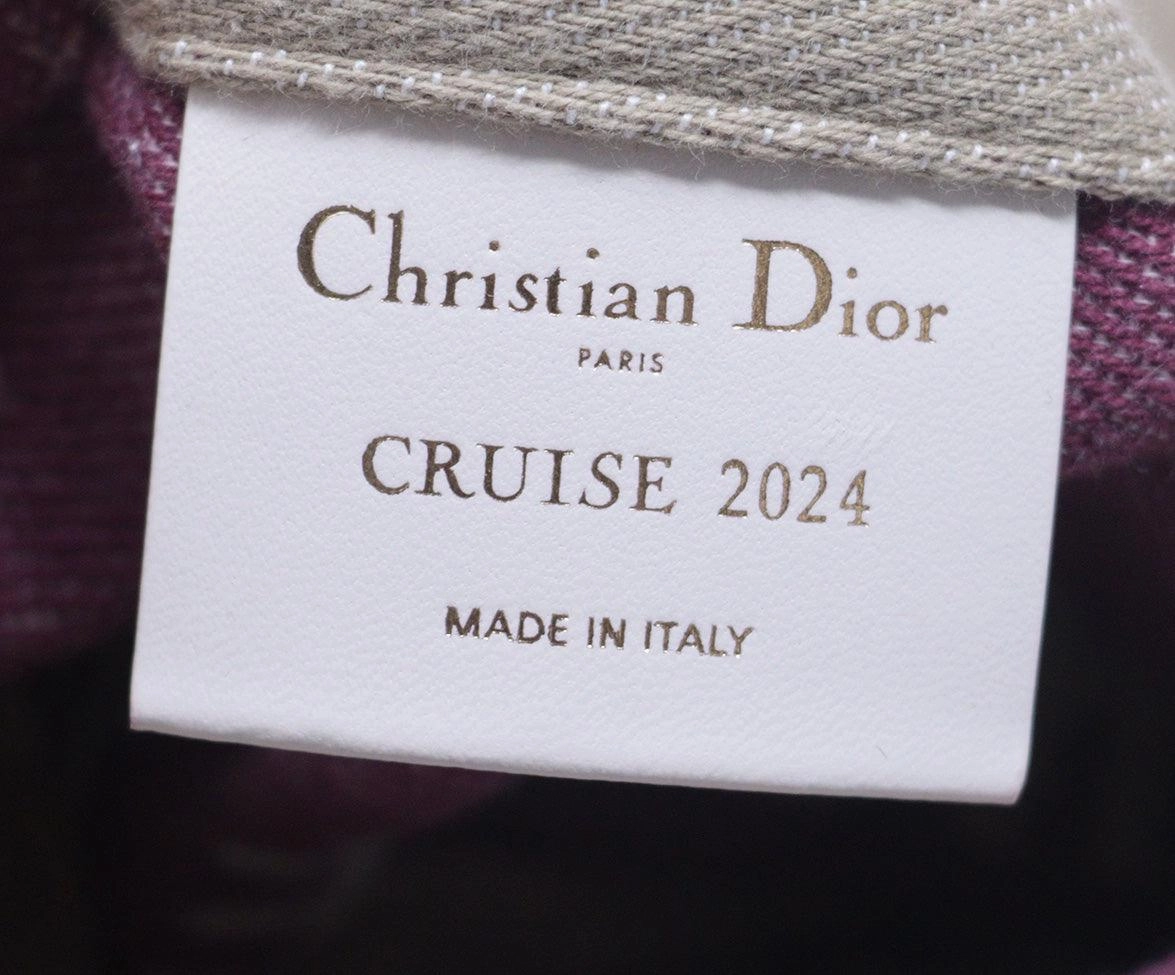 Christian Dior Tan & Pink Embroidered Tote