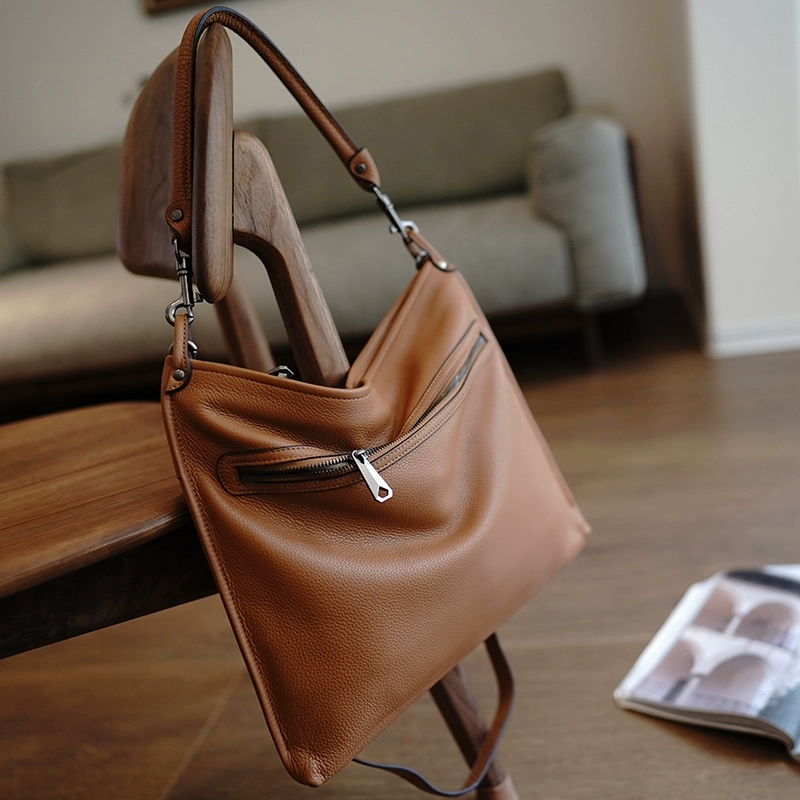 Classic Black Onthego Leather Handbag Women Crossbody Purse Onthego Shoulder Bag for Women