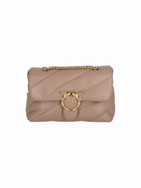 Classic Love Puff" Crossbody Bag  Beige