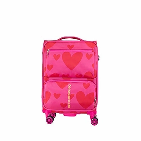 Cloe by Agatha Ruiz de la Prada Checked Medium 24" inch Luggage with 360-spinner wheels in Magenta Color