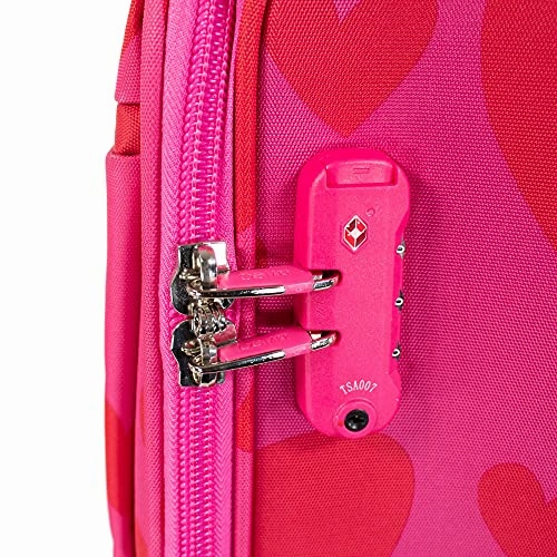 Cloe by Agatha Ruiz de la Prada Checked Medium 24" inch Luggage with 360-spinner wheels in Magenta Color