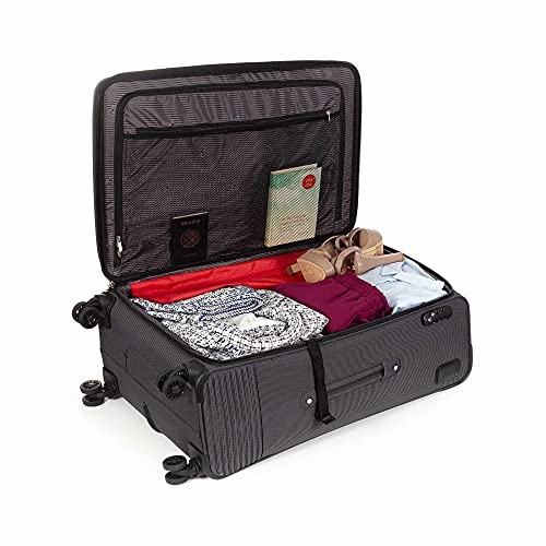 Cloe Checked Large 28 inch Luggage with 360-spinner wheels in Black Color