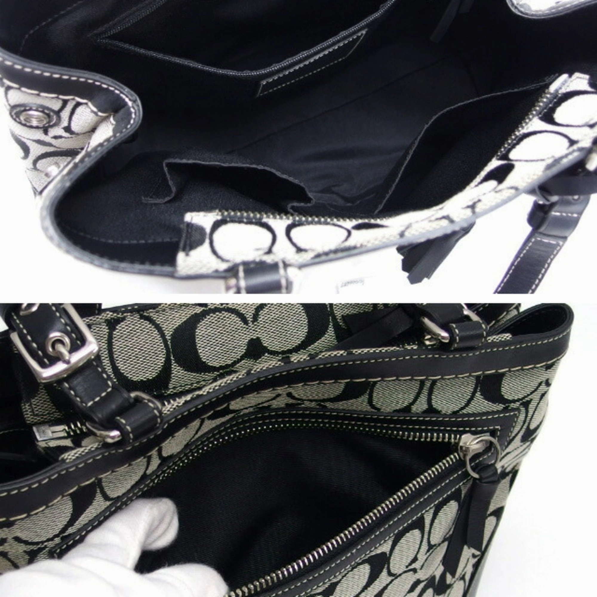 Coach   Canvas Leather Handbag (Pre-Owned)