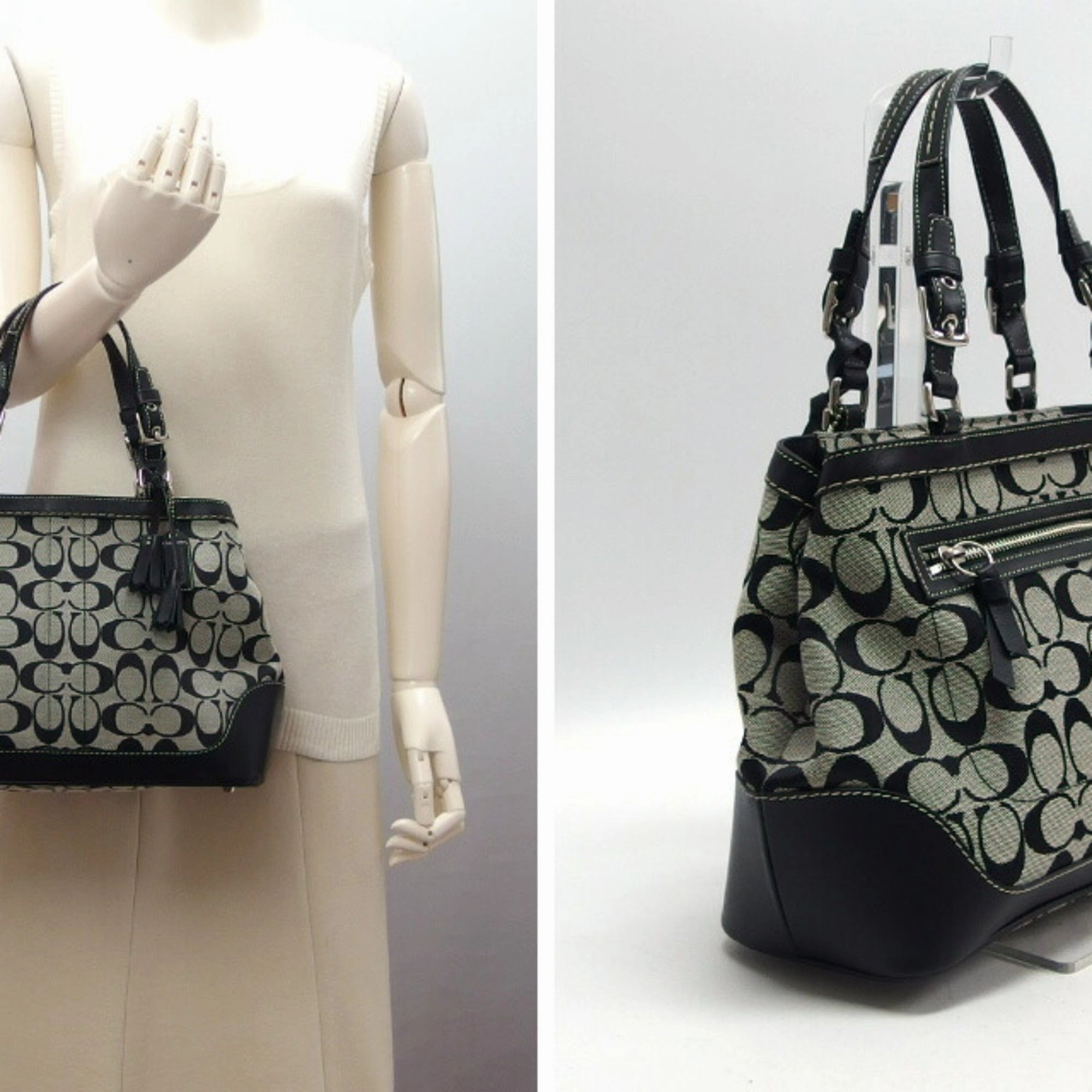 Coach   Canvas Leather Handbag (Pre-Owned)