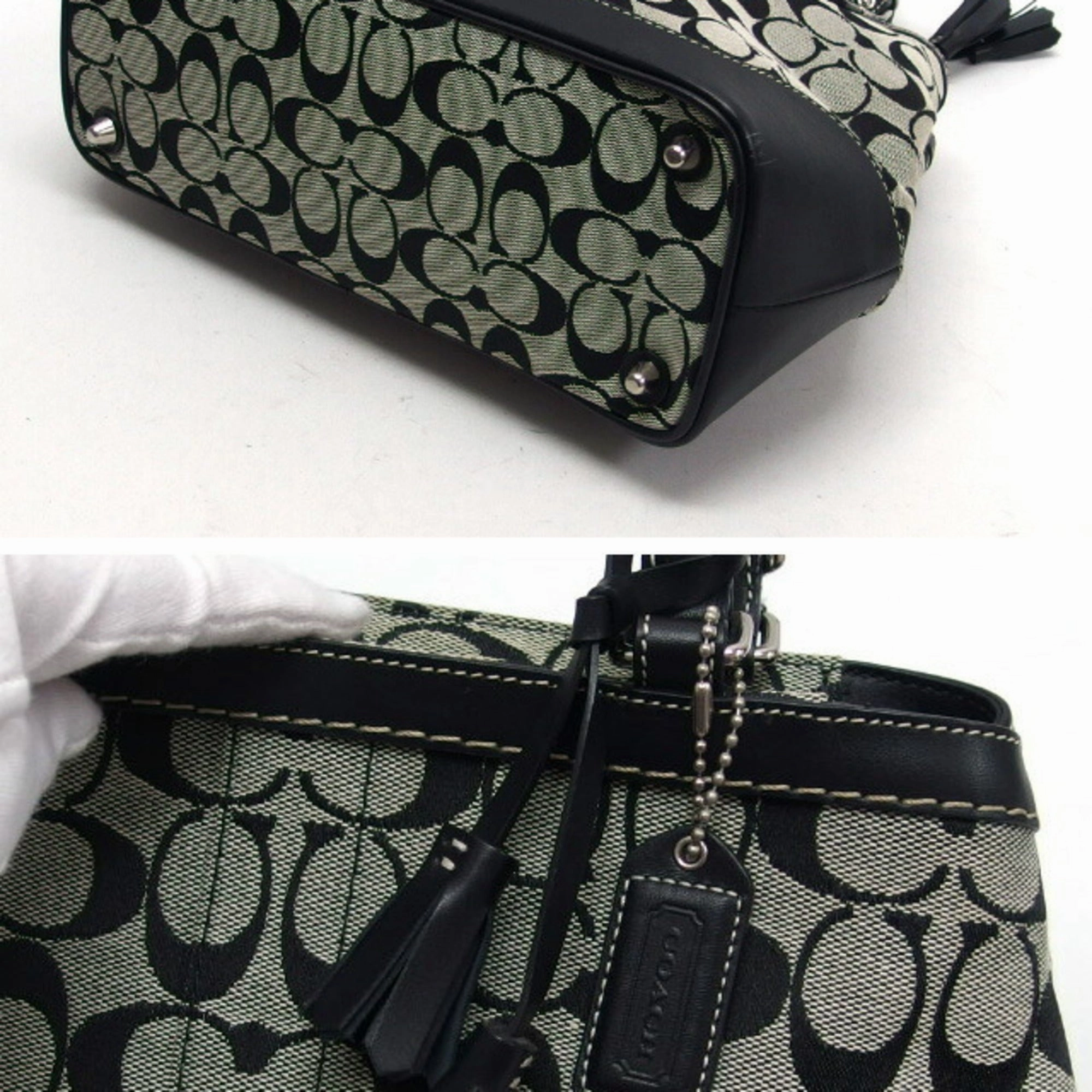 Coach   Canvas Leather Handbag (Pre-Owned)