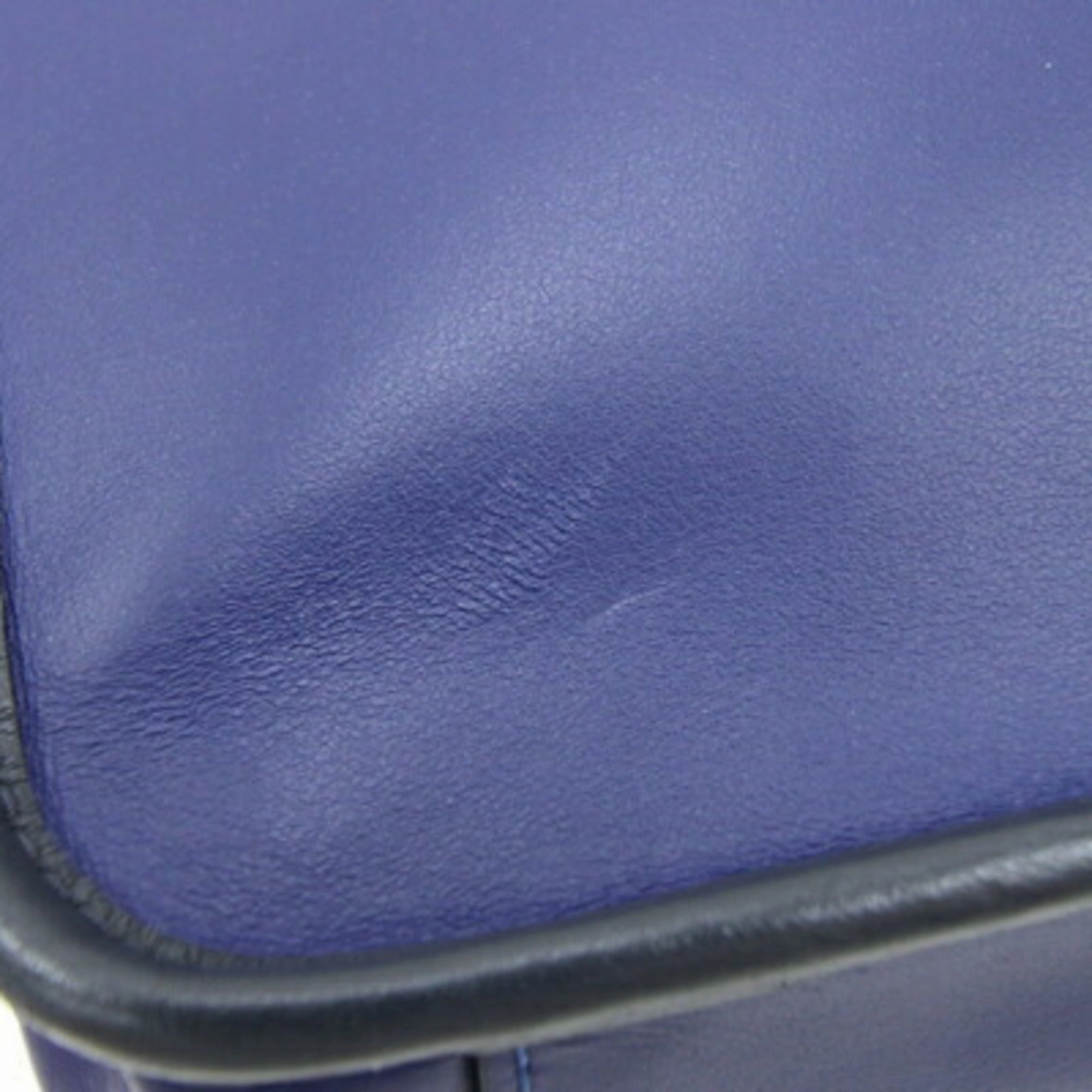 Coach blue Navy Leather Shoulder Bag (Pre-Owned)