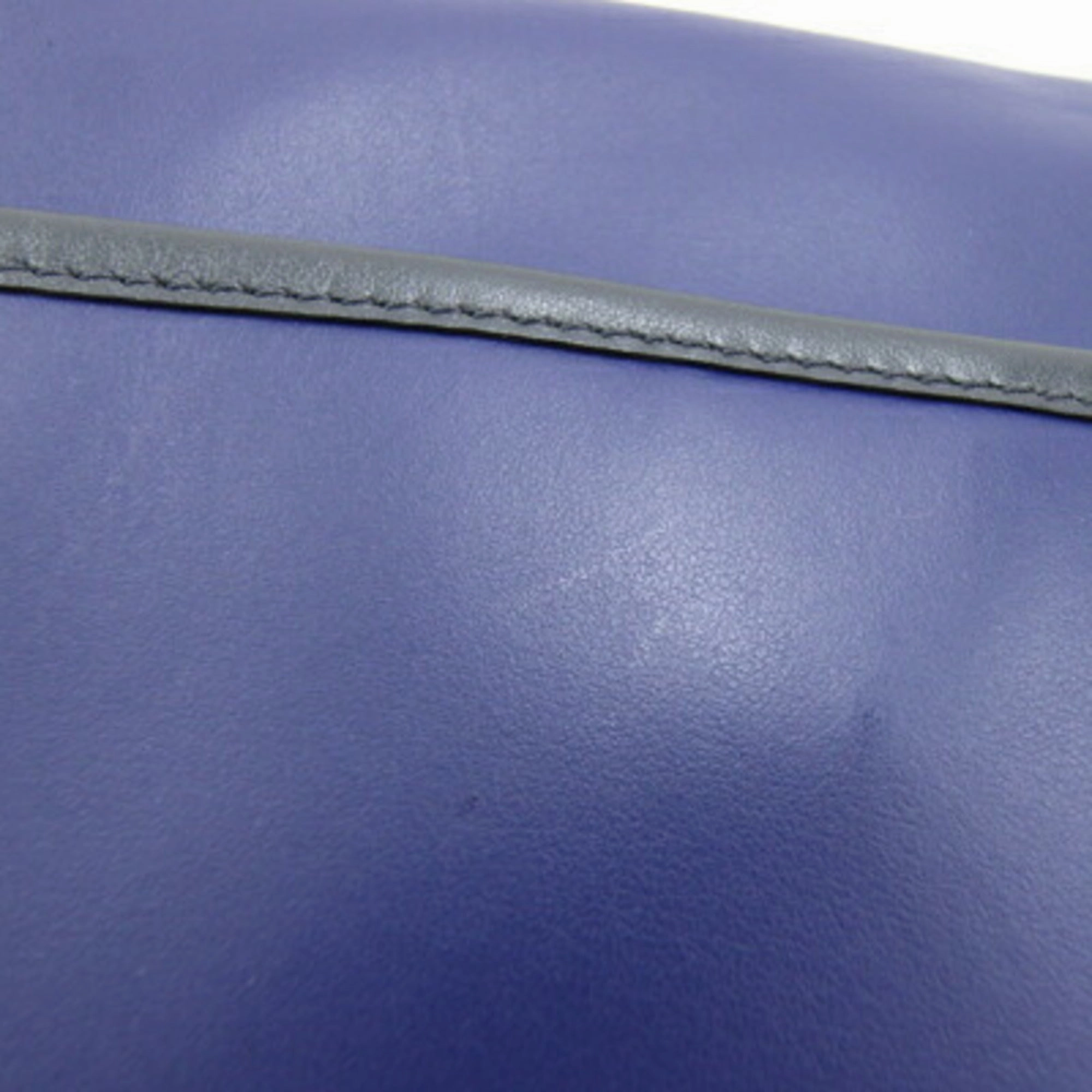 Coach blue Navy Leather Shoulder Bag (Pre-Owned)