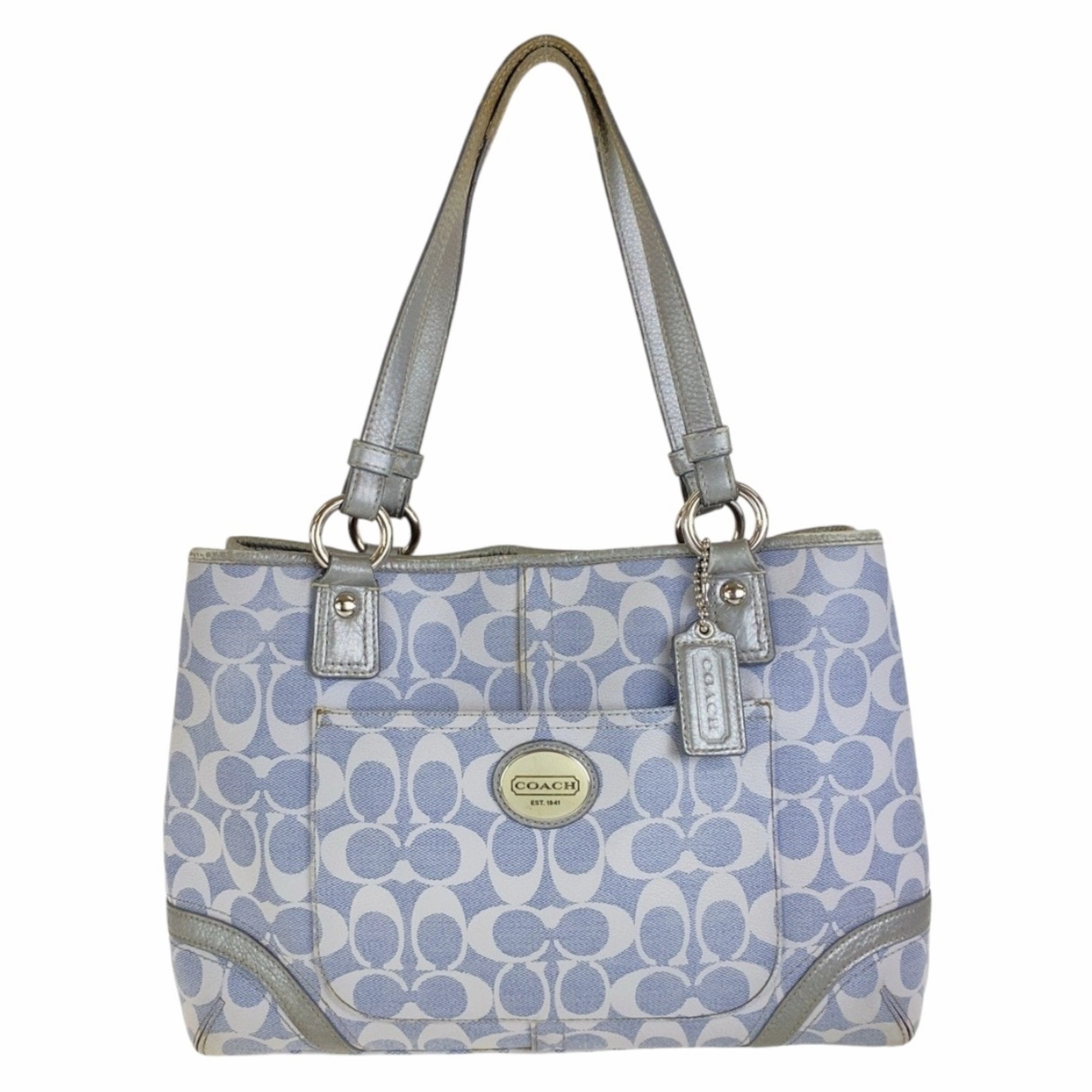 Coach blue Pvc Shoulder Bag Tote Bag (Pre-Owned)