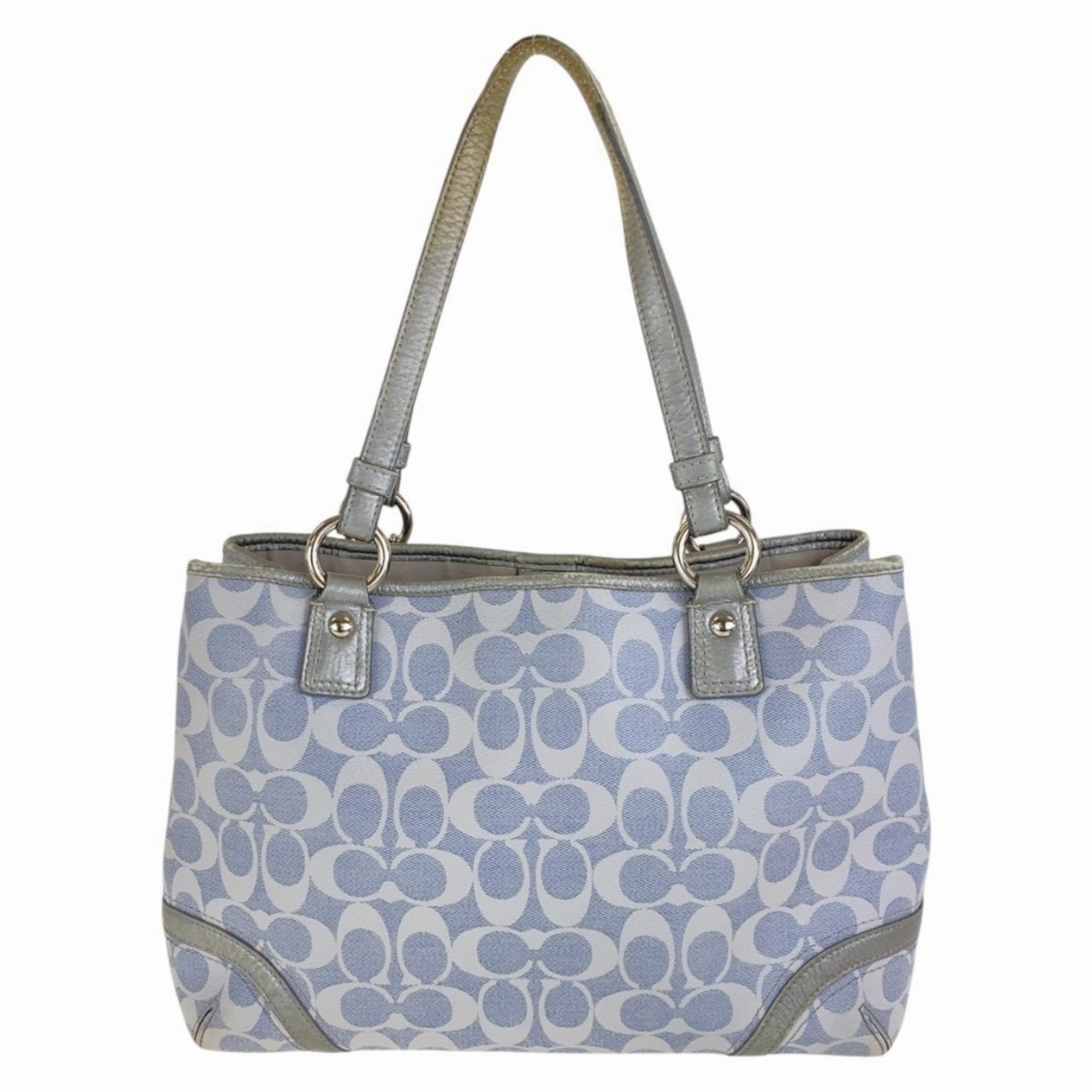Coach blue Pvc Shoulder Bag Tote Bag (Pre-Owned)