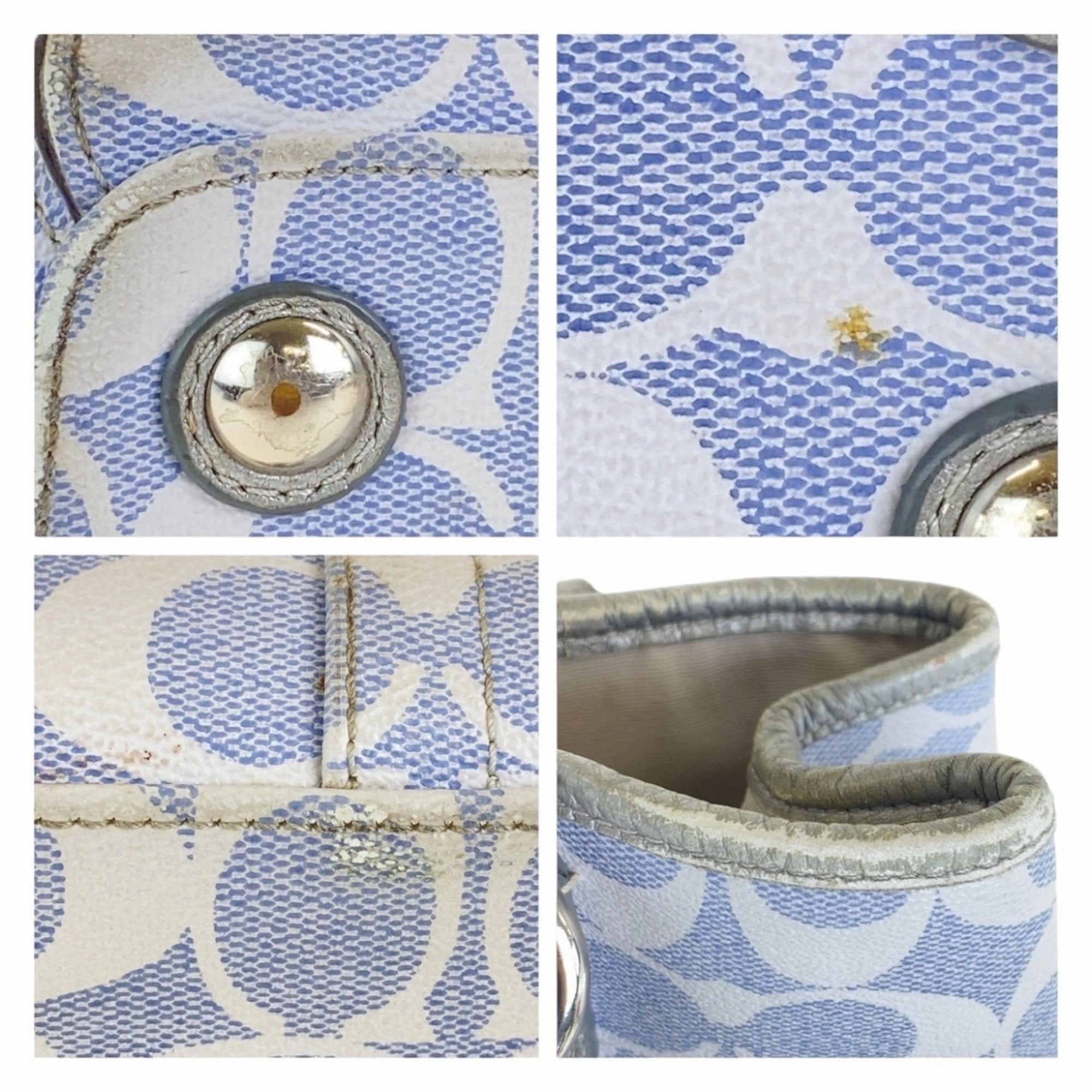 Coach blue Pvc Shoulder Bag Tote Bag (Pre-Owned)